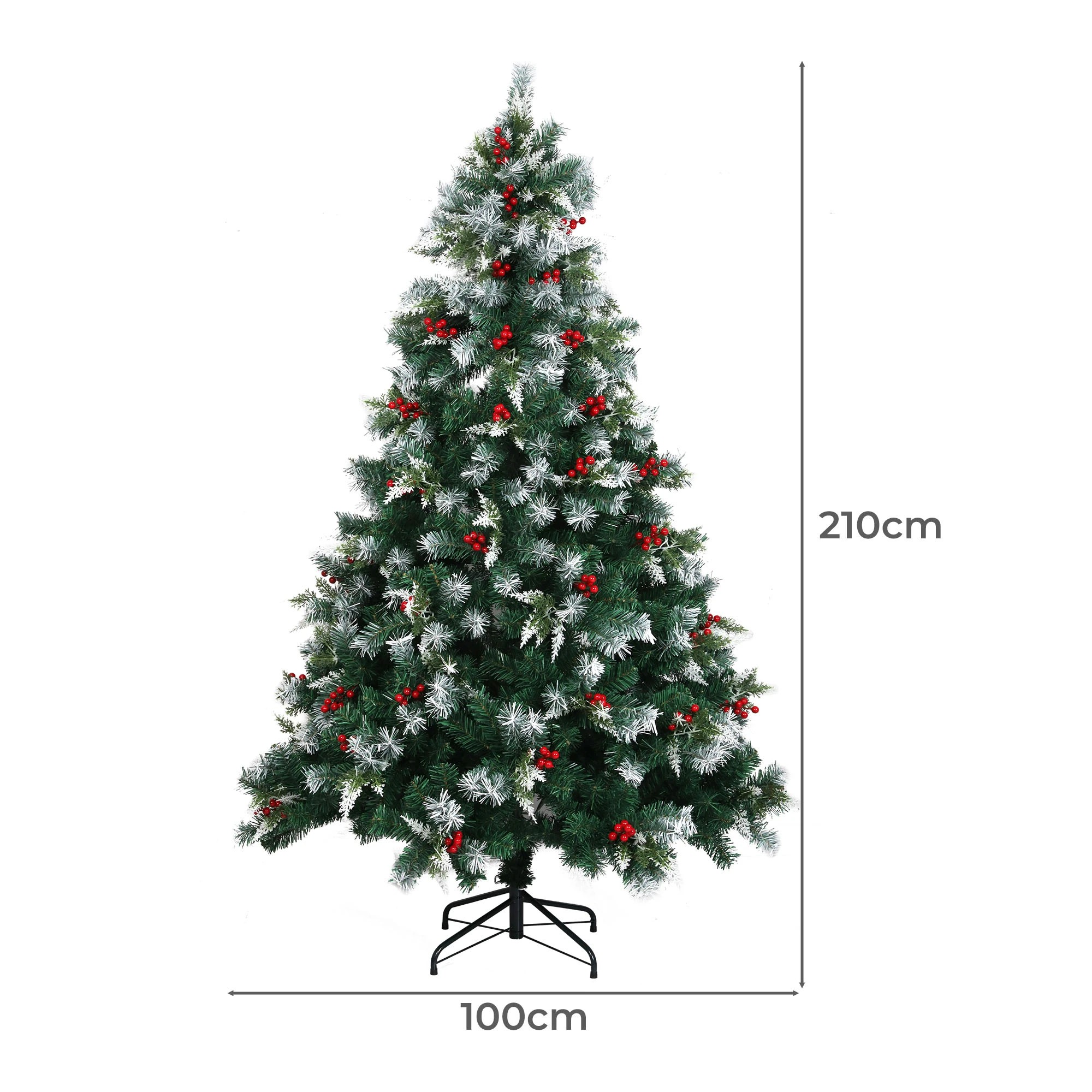 2 Santaco Christmas Trees Snow Flocked 2.1m, 2 of 5
