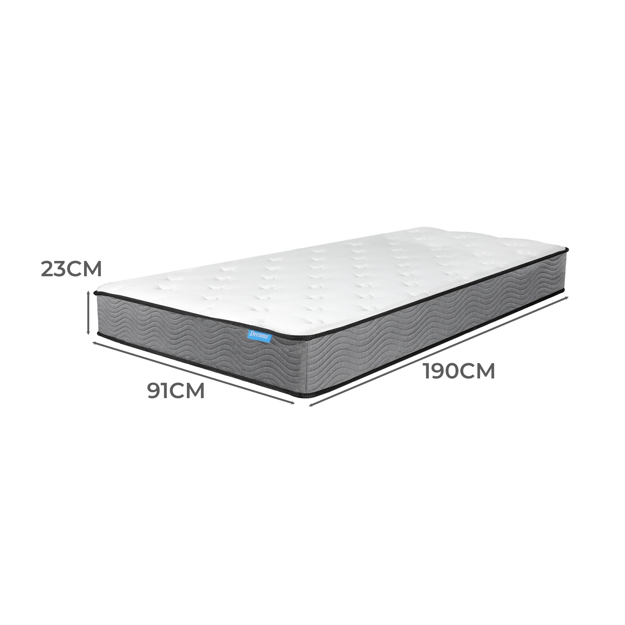 3 Dreamz Single Medium Firm Spring 23cm Mattress, 3 of 6