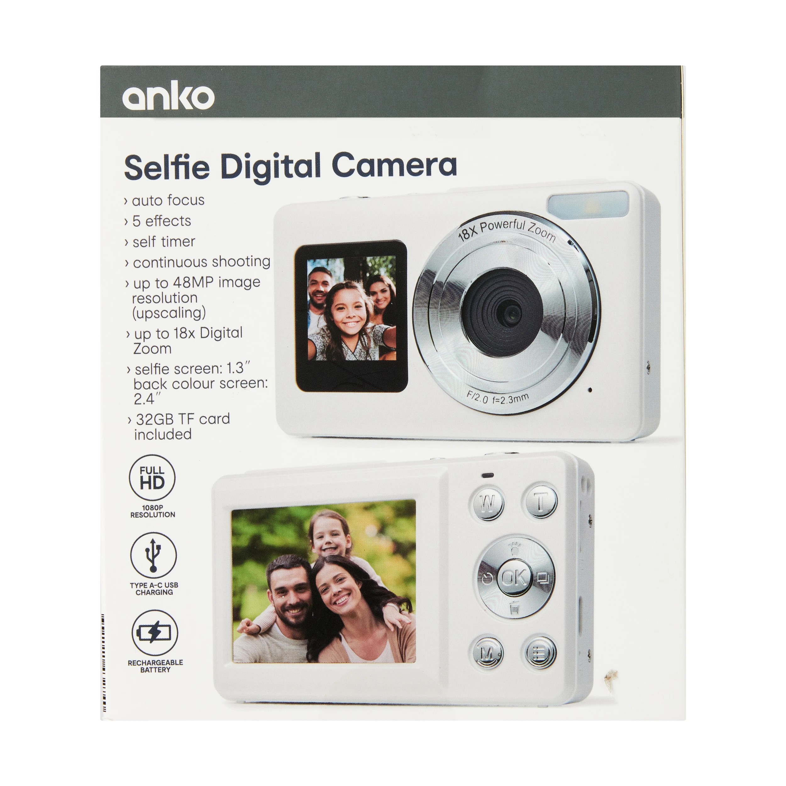 9 Selfie Digital Camera - White, 9 of 9