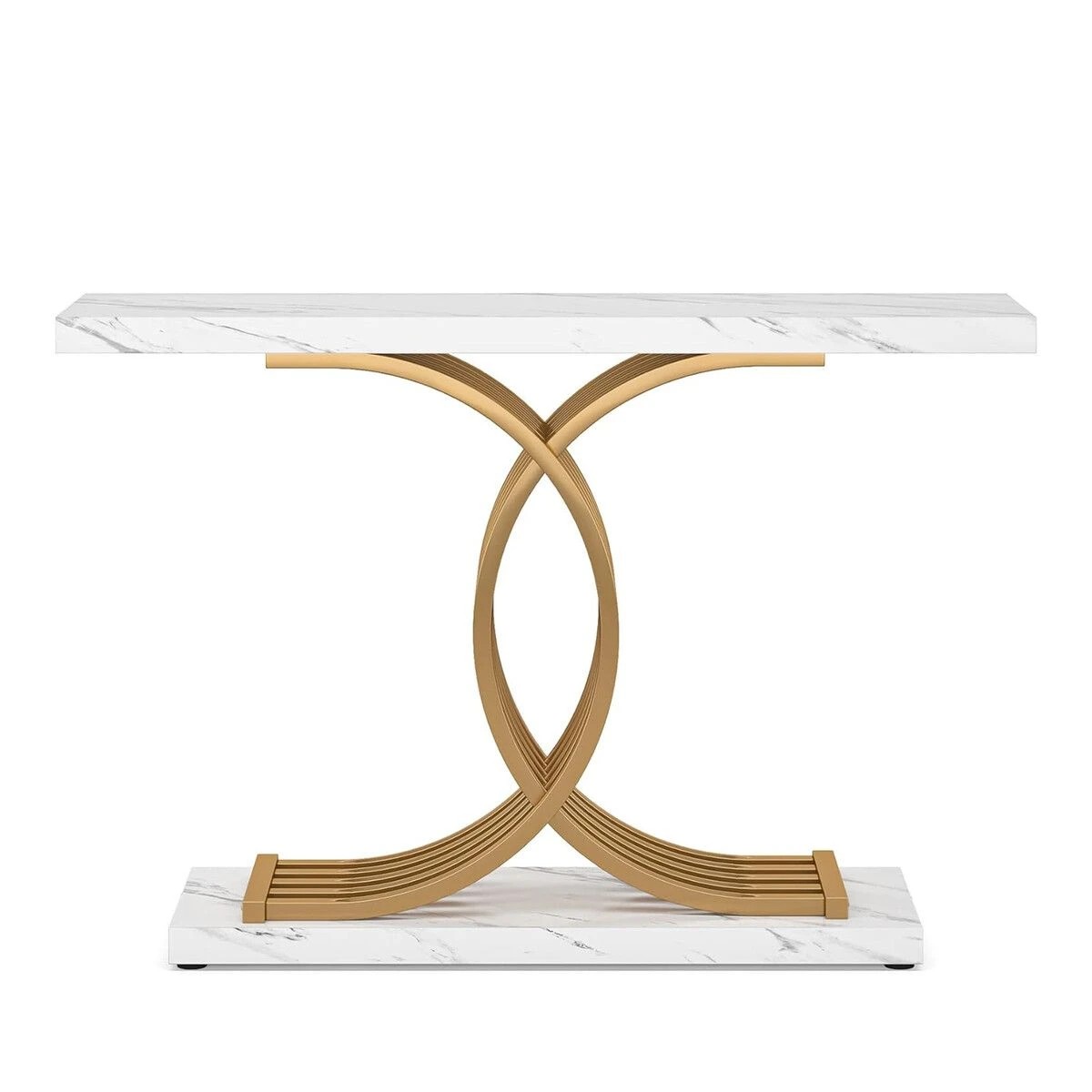 1 Ausway Modern Marble Coffee Table Storage Rack Display, 1 of 5