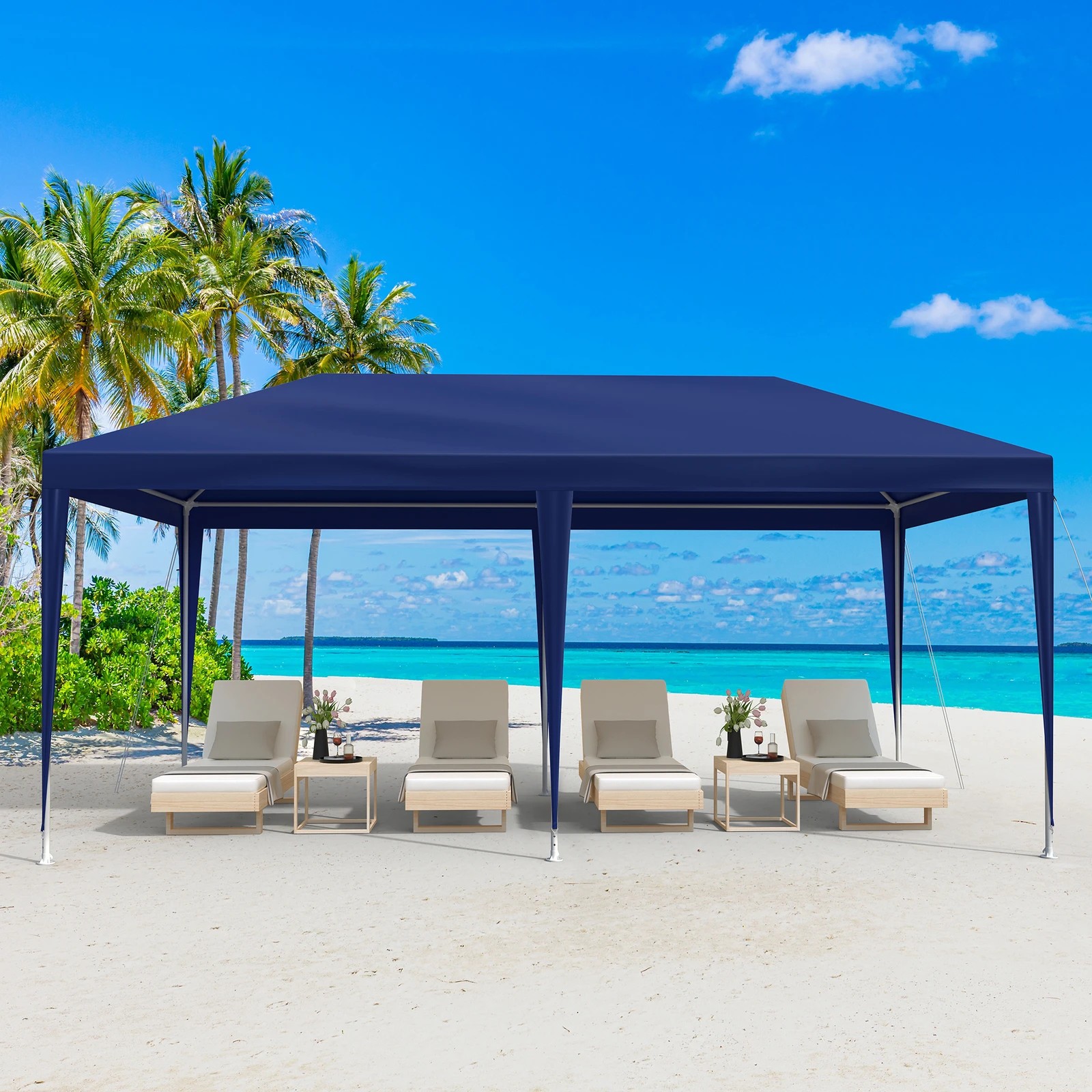6 Alfordson Gazebo 3x6m Outdoor Wedding Marquee Camping Canopy Portable - Blue, 6 of 7