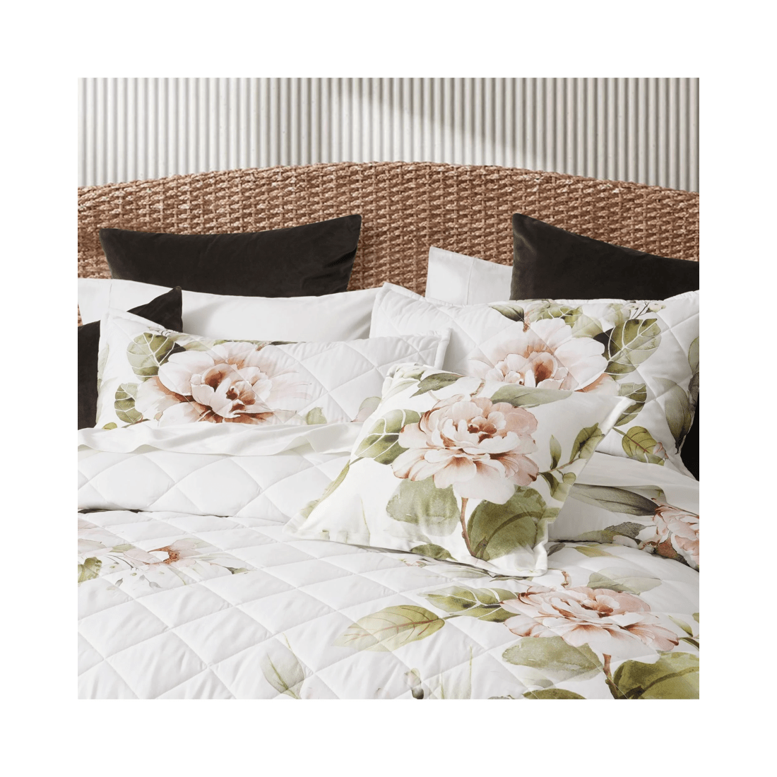 3 Bianca Bedding Rosalia Olive Polyester Quilted Coverlet Set (Super King 280 x 235 cm)
 - Super King Bed
 - green, 3 of 5