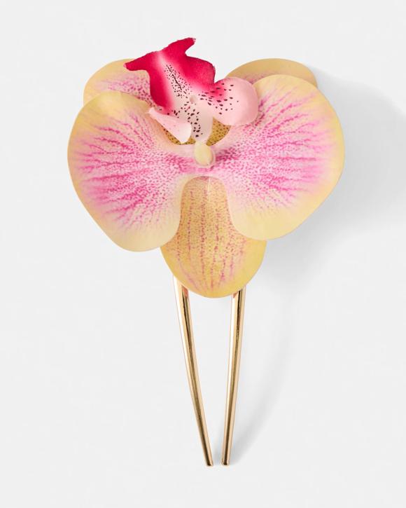 Orchid French Hair Pin - Yellow