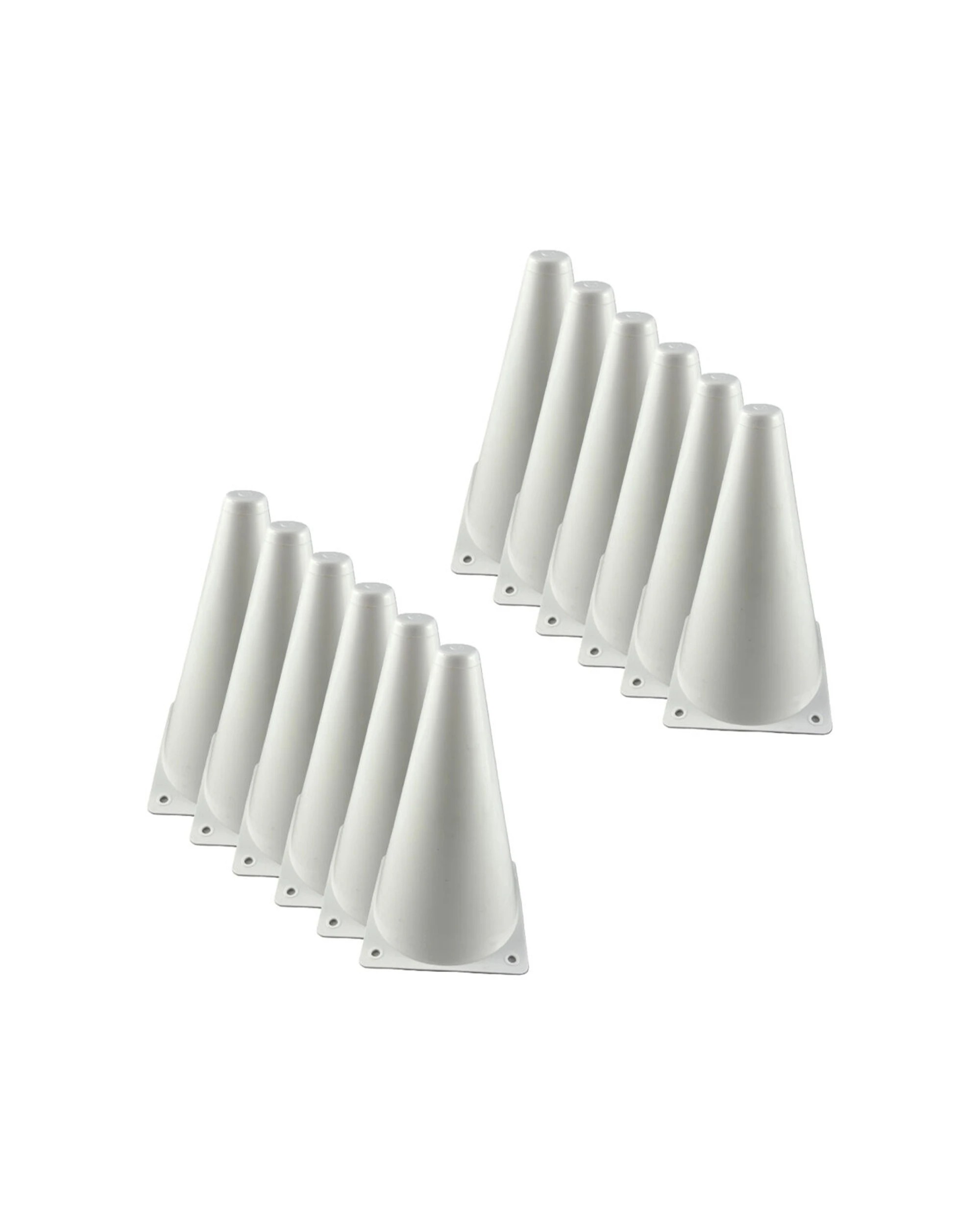 1 Regent 12pk All School Sports Solid Field Marker Training Cone 22cm - White, 1 of 1