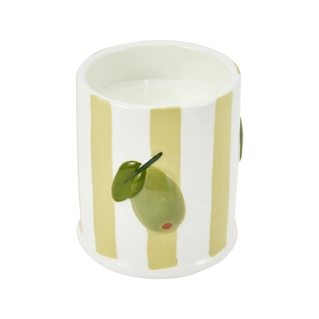 2 Mediterranean Olive Stripe Candle, 2 of 6