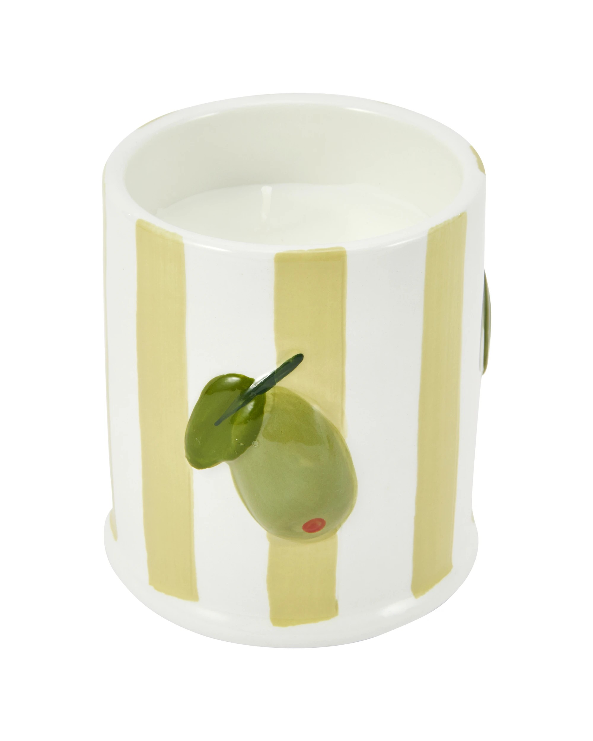 2 Mediterranean Olive Stripe Candle, 2 of 6