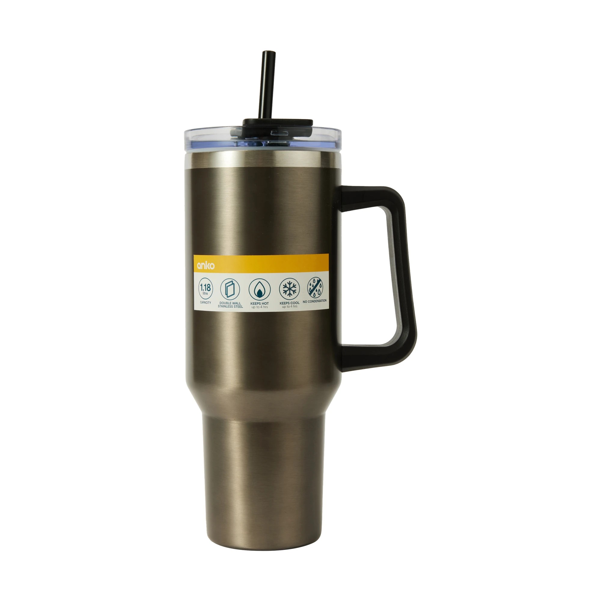 7 1.18L Gunmetal Jumbo Tumbler with Handle, 7 of 7