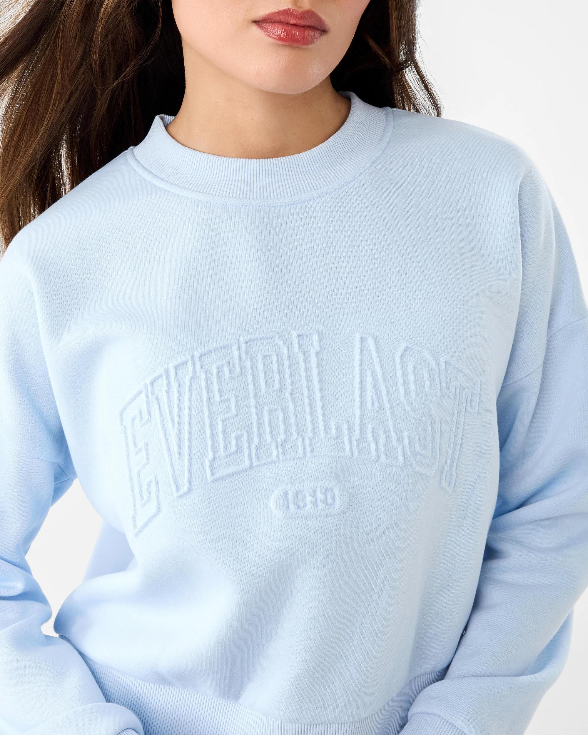 7 Everlast Womens Heritage Oversize Crew Neck Sweatshirt Powder Blu, 7 of 9