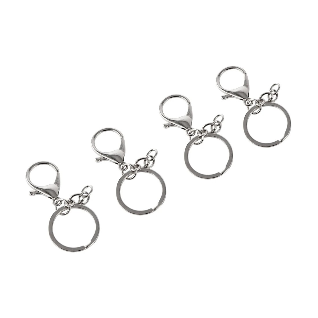 3 4 Pack Keyrings - Silver Look, 3 of 5