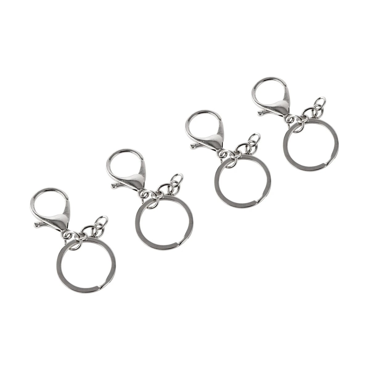 3 4 Pack Keyrings - Silver Look, 3 of 5