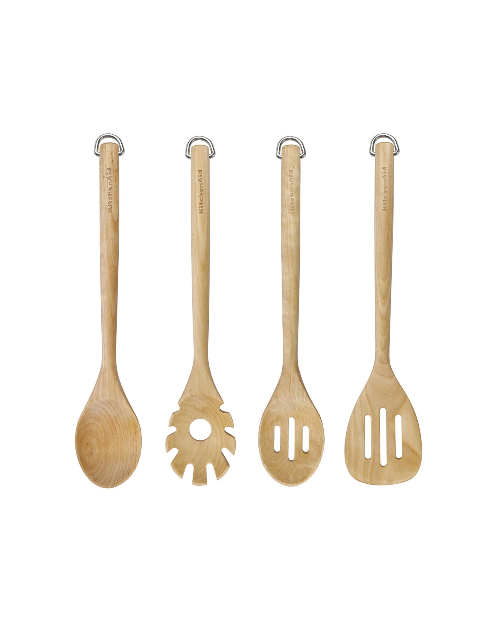 1 KitchenAid Birchwood Utensils 4pc Set Wooden Kitchen Tools - Beige, 1 of 6