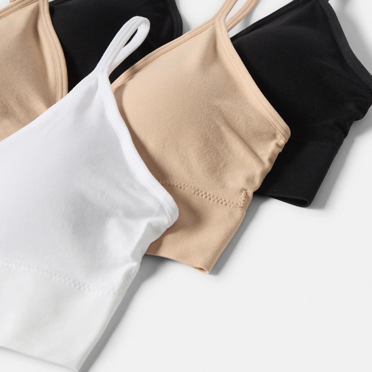 2 3 Pack Wirefree Seamfree Crop SOFT SAND BEIGE, WHITE, BLACK, 2 of 10