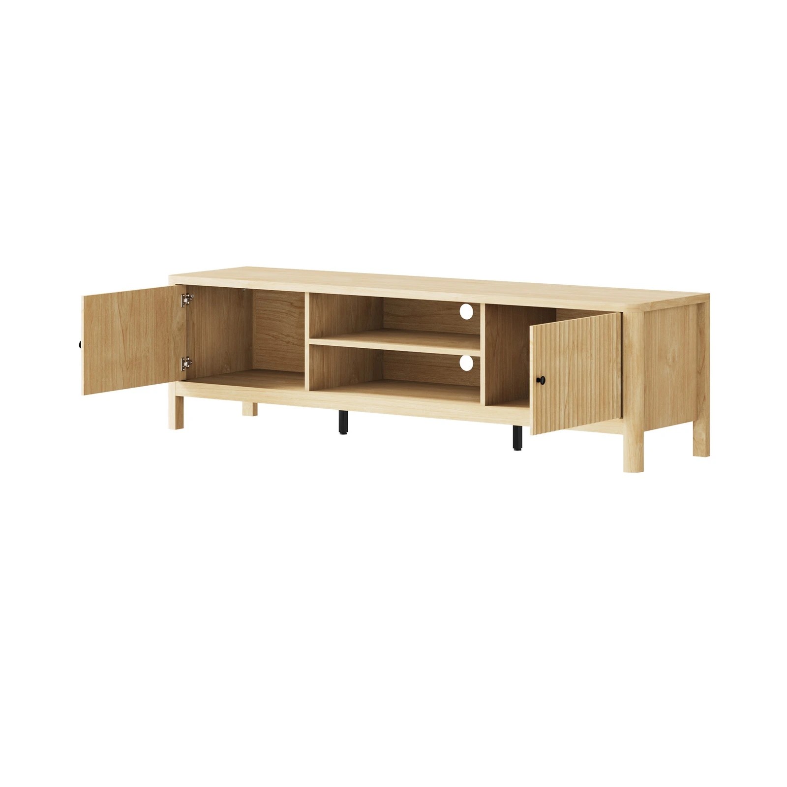 6 Oikiture Tv Cabinet Entertainment Unit Stand 160cm
 - Natural, 6 of 9
