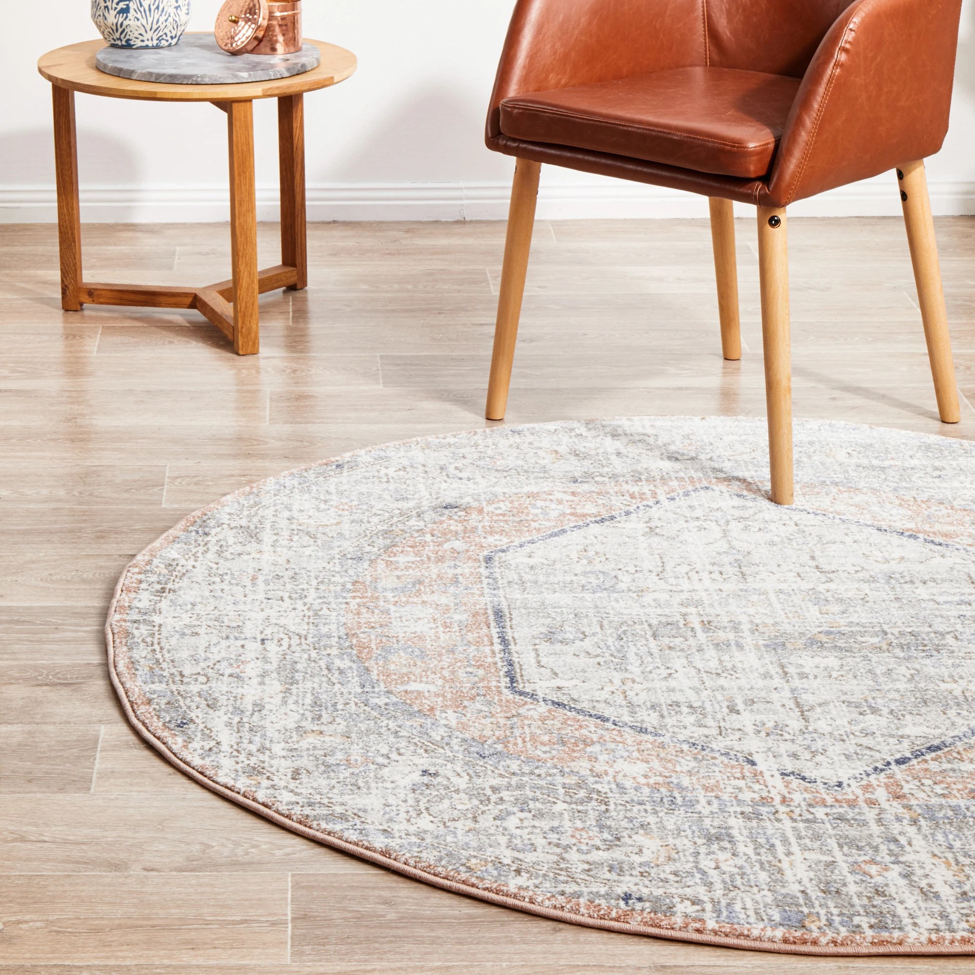 2 Common Ground Rugs Elite Lorissa 150x150cm - Small Round Rug - Silver, 2 of 8