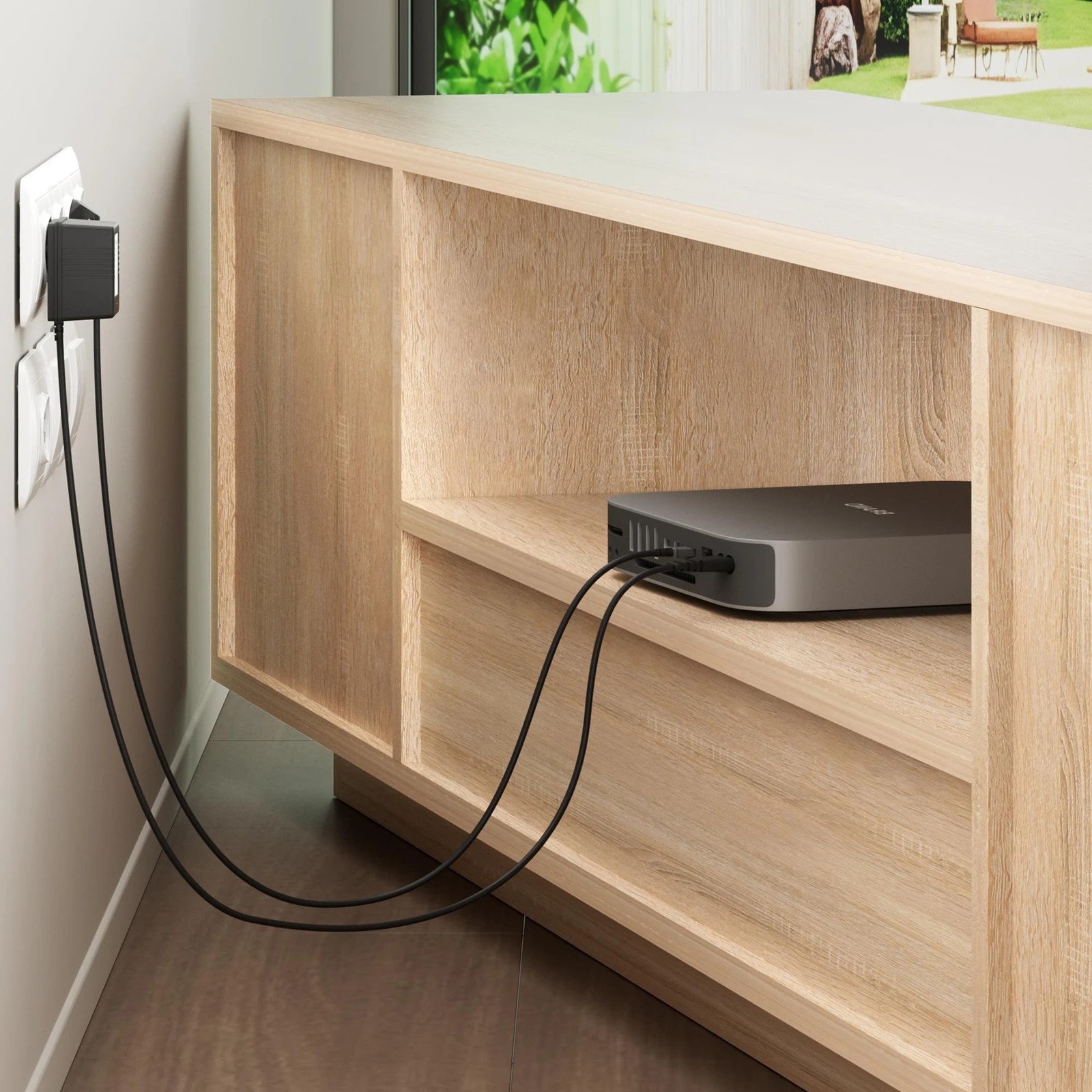 4 Alfordson Entertainment Unit 180cm TV Cabinet Stand Storage LED Light - Oak, 4 of 10