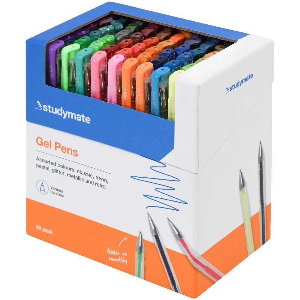 2 Studymate Capped Gel Pens Assorted 60 Pack, 2 of 6