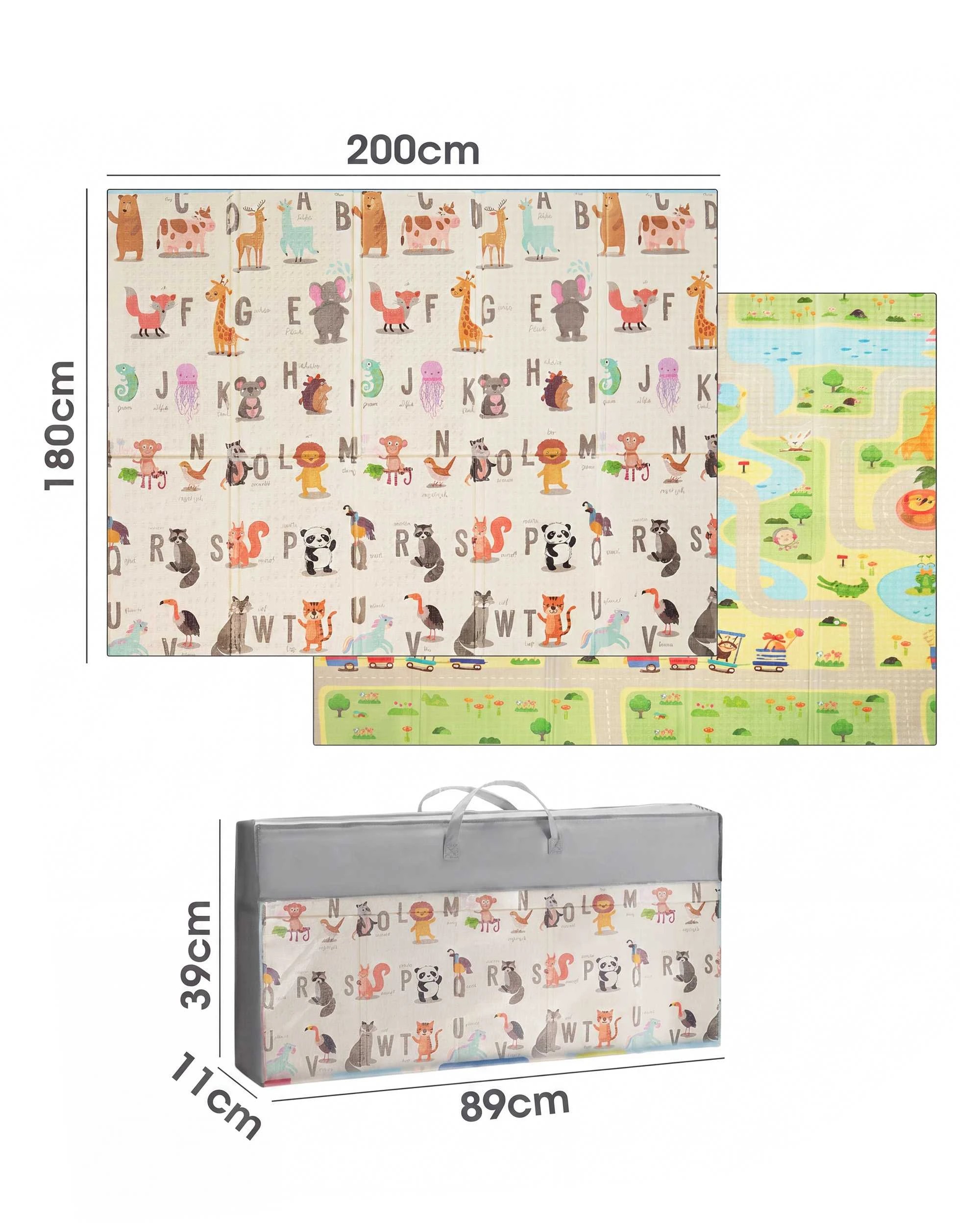 10 Playpals Reversible Kids Play Mat Foldable Baby Crawling Floor Pad XPE Foam Non-slip Carpet Alphabet, 10 of 10
