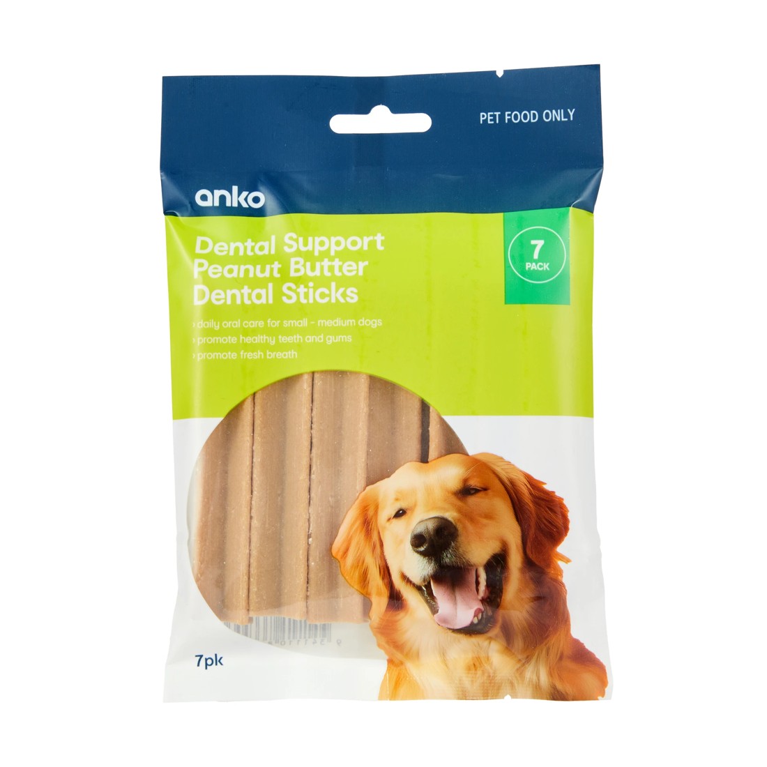 1 7 Pack Pet Treat Peanut Butter Dental Sticks, 1 of 3