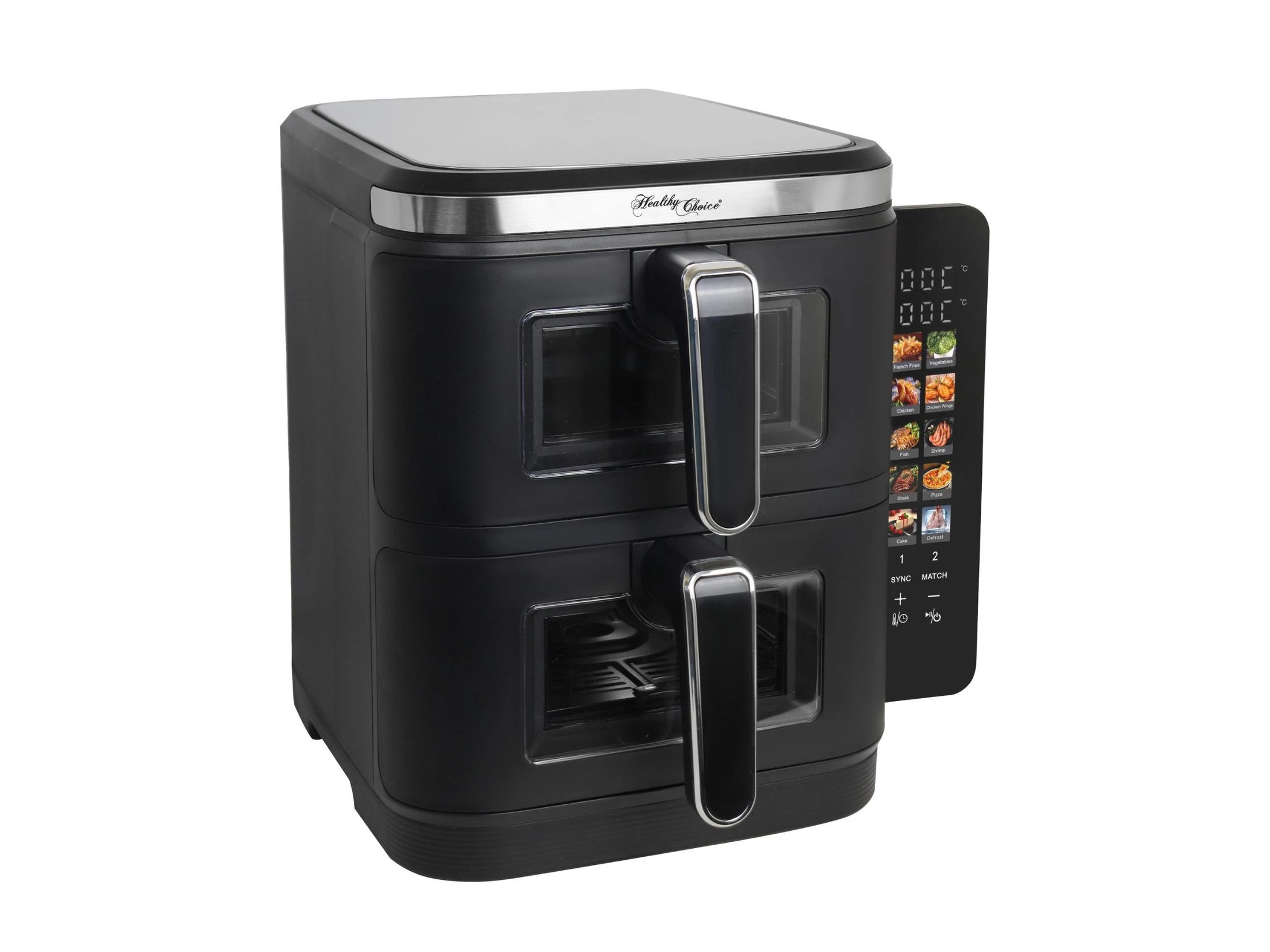 5 Healthy Choice 2400W 11L Multifunctional Double Decker Digital Dual Zone Air Fryer with  Foldable Coloured Screen, 5 of 8