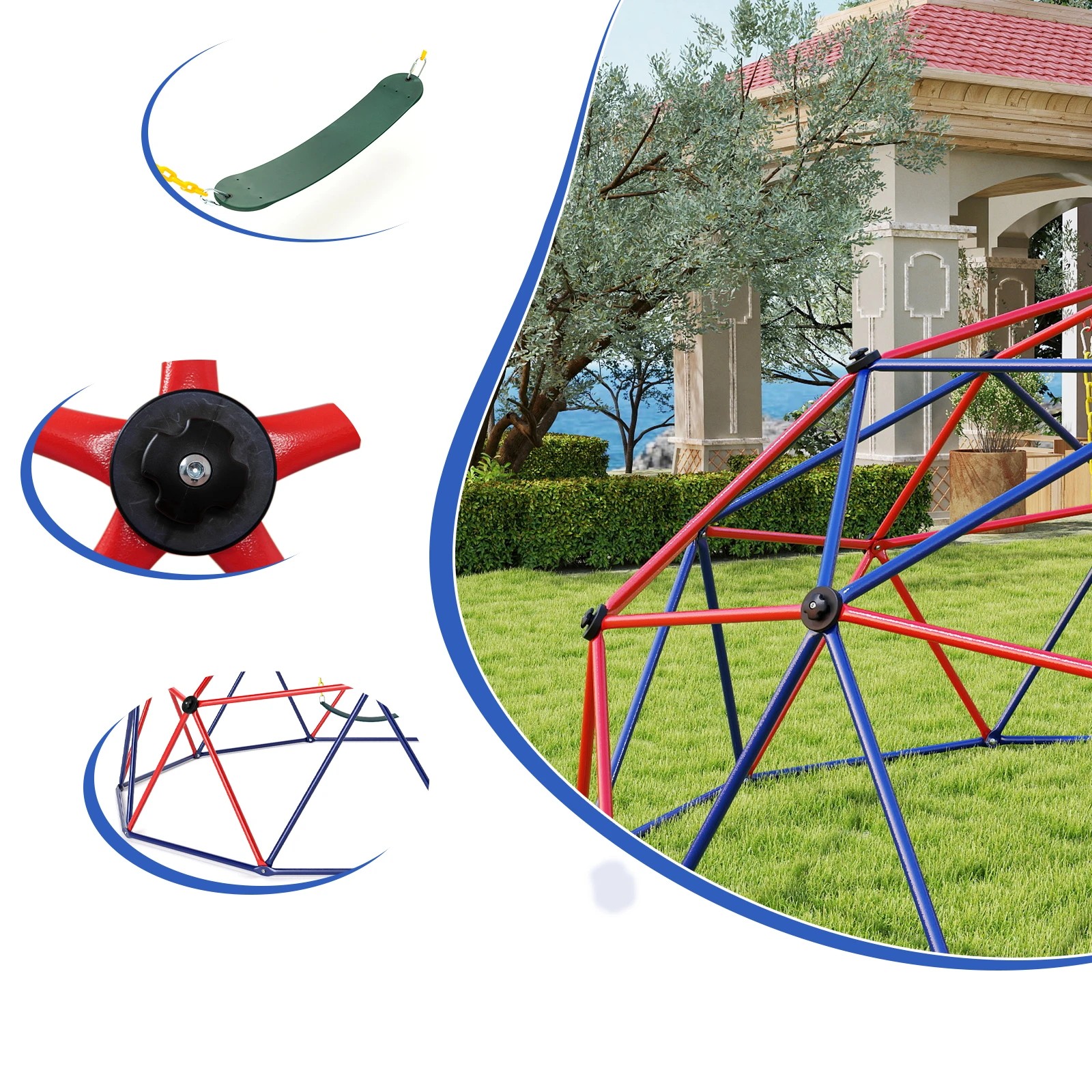 5 Costway Climb Playset Climbing Frame Swing Set, 5 of 6