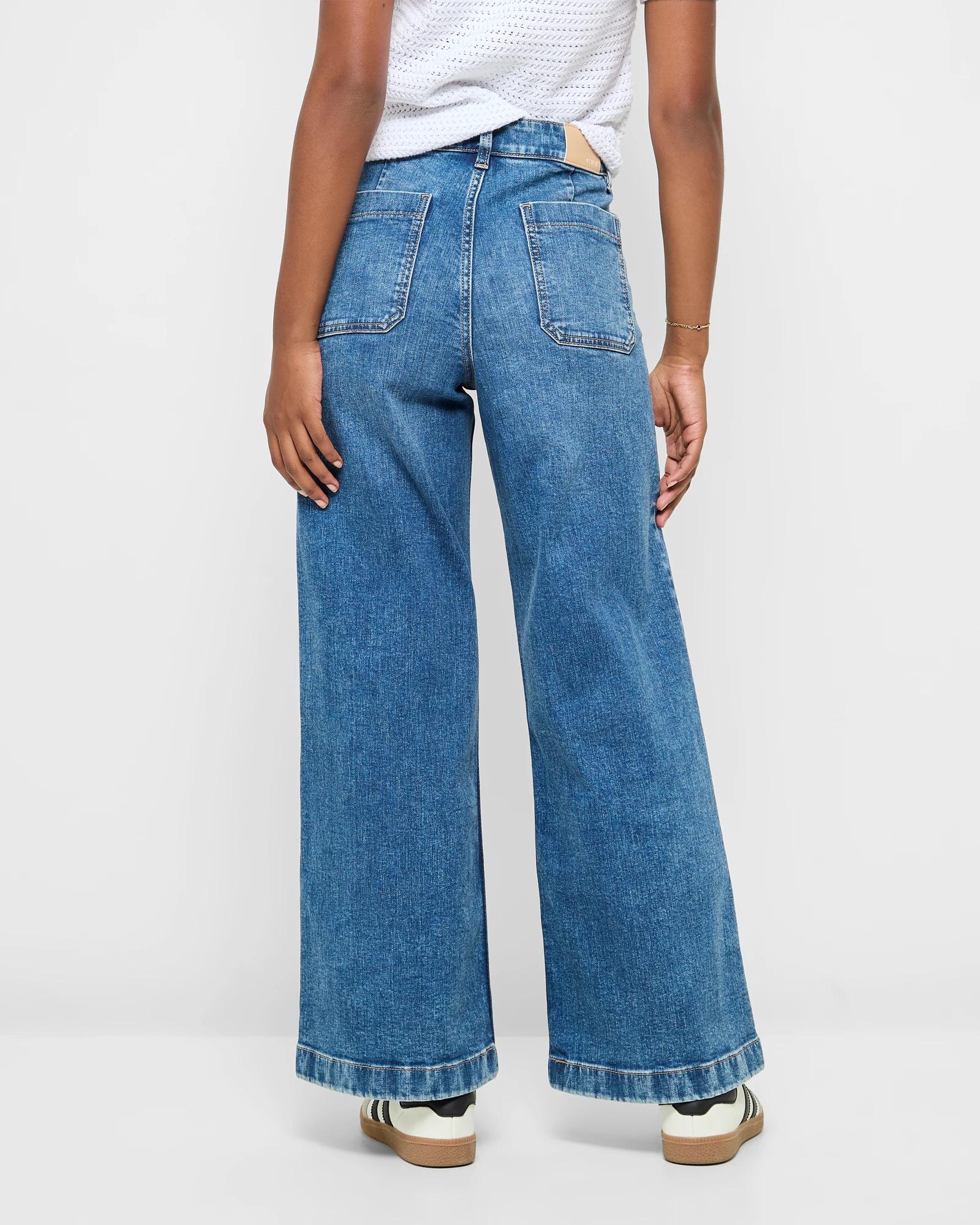 4 Target Petites Full Length Wide Leg Denim Jeans - Mila HAZY WASH, 4 of 5