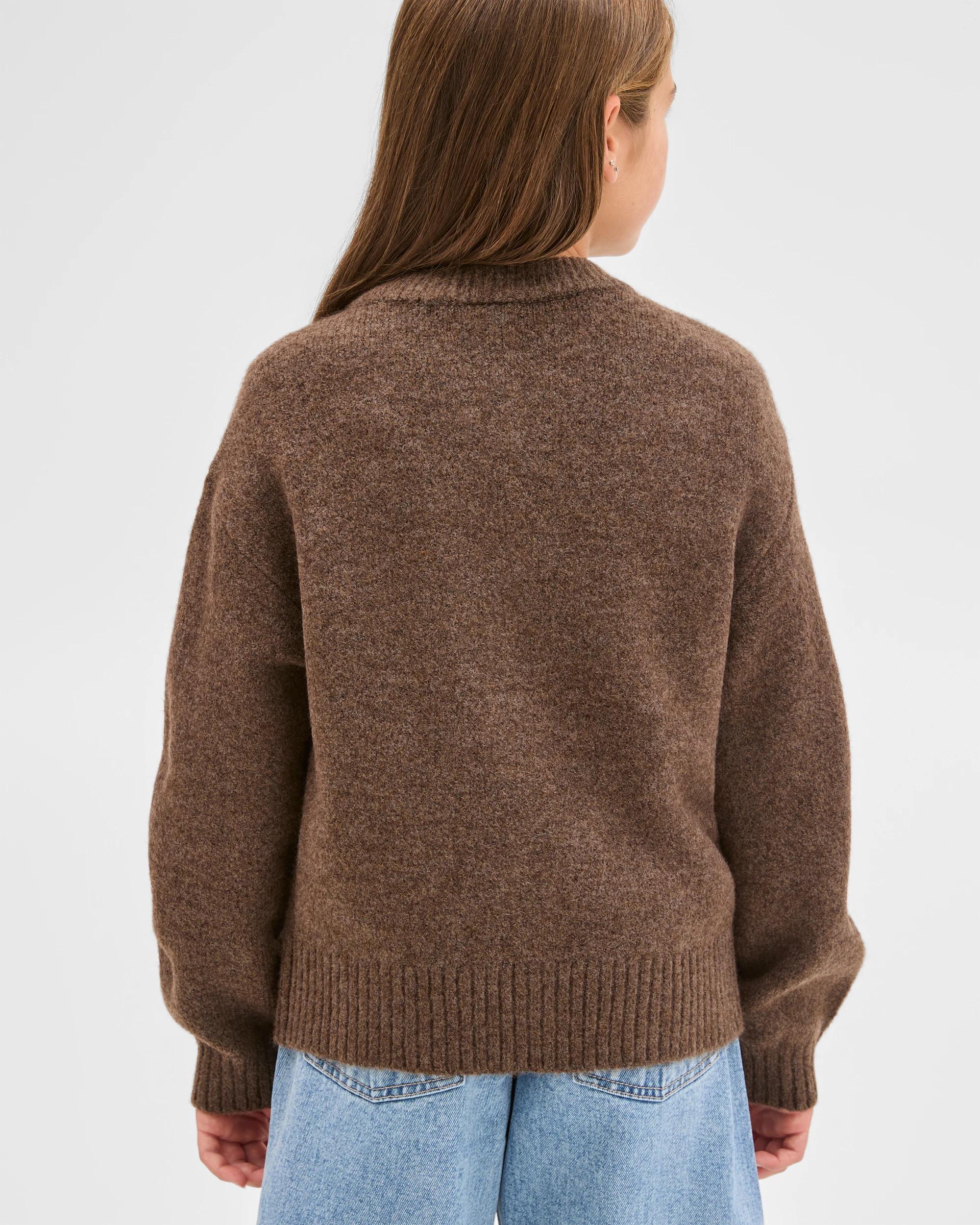 4 Target Kids Button Through Boxy Knit Cardigan BROWN, 4 of 7