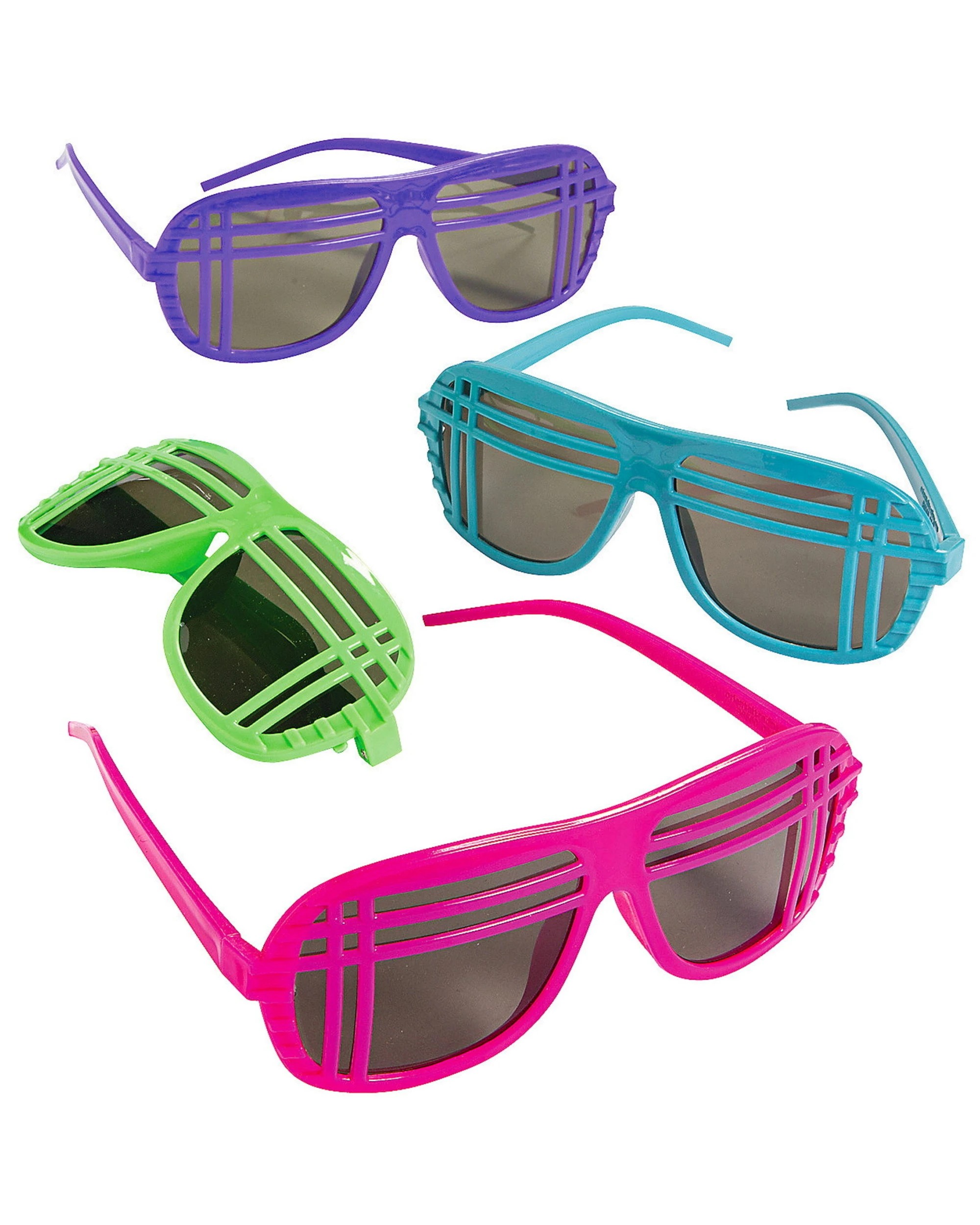 1 Partyrama 80's Neon Glasses Pack of 12, 1 of 2