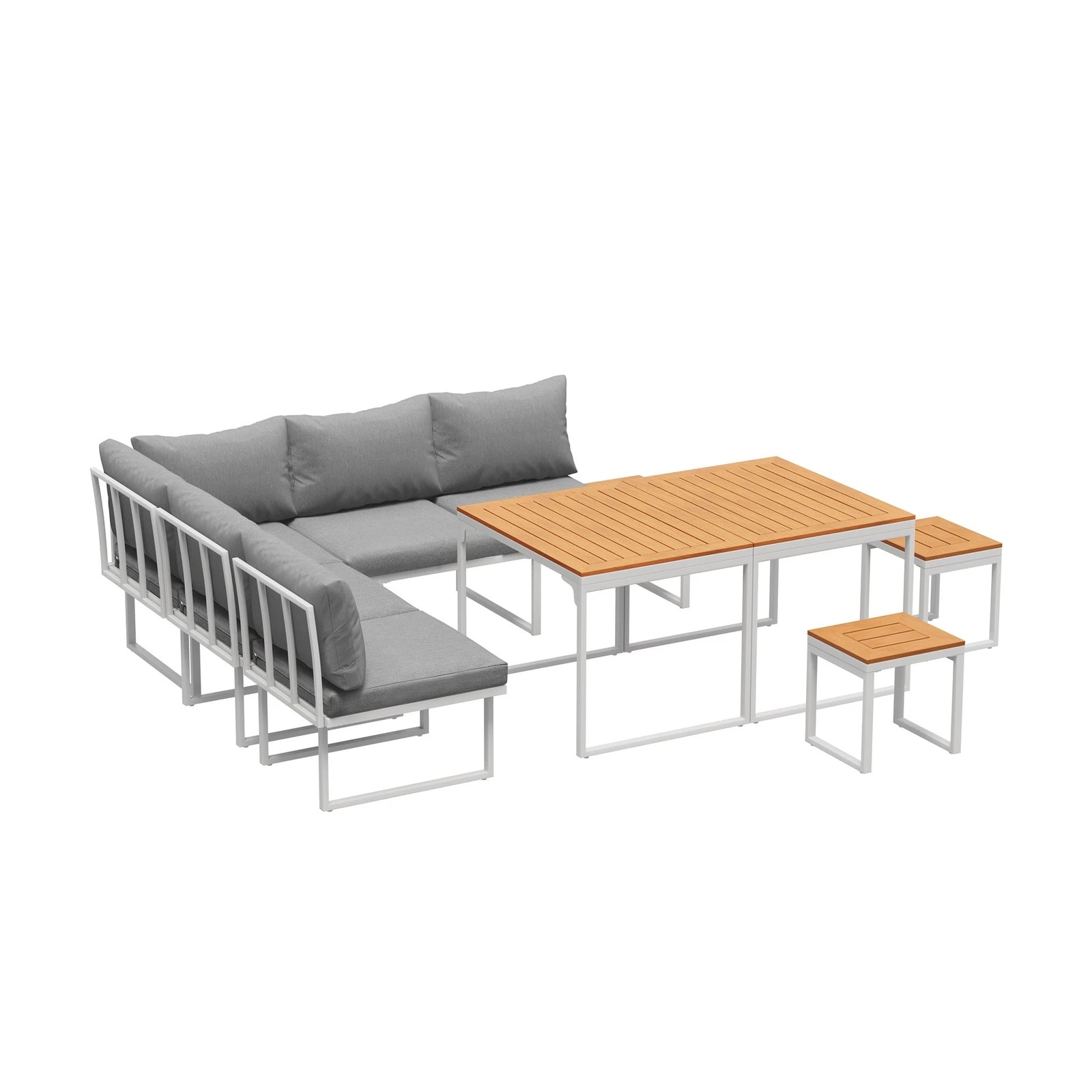 8 Livsip 7 Seater Outdoor Dining Set Sofa Lounge Setting Patio Table Stool - Multi, 8 of 8