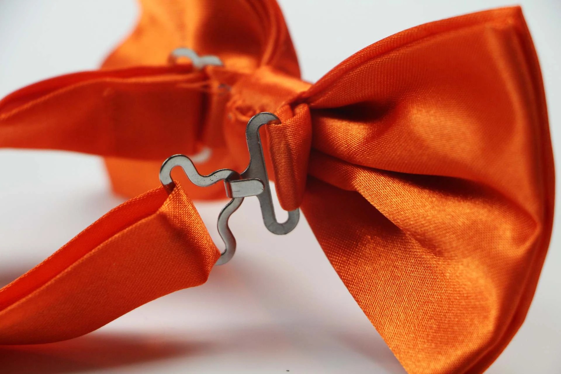 2 Zasel Mens Orange Solid Plain Colour Bow Tie - Orange, 2 of 5