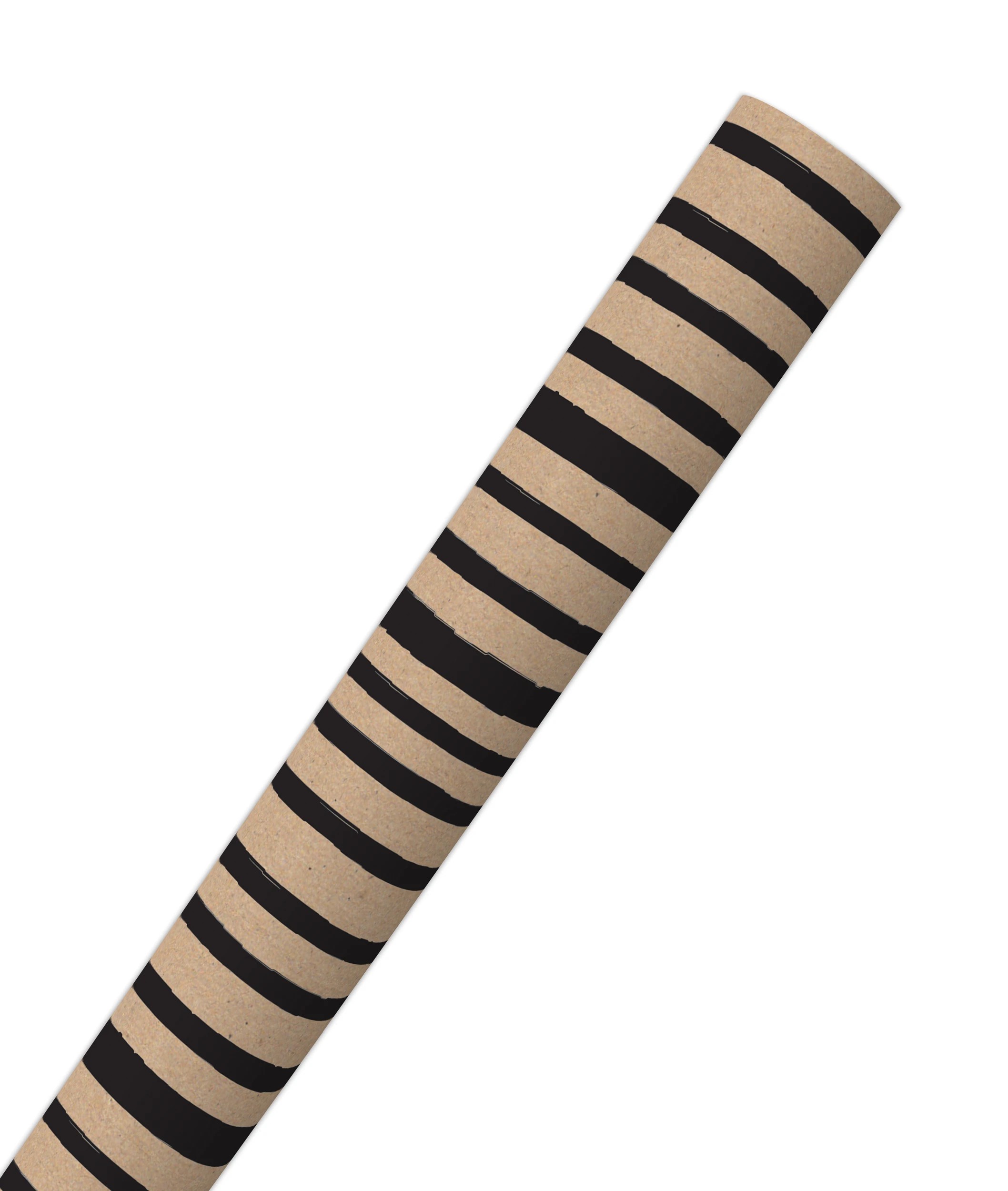2 Hallmark Gift Wrapping Paper Roll - Black & Kraft Stripes, 2 of 2