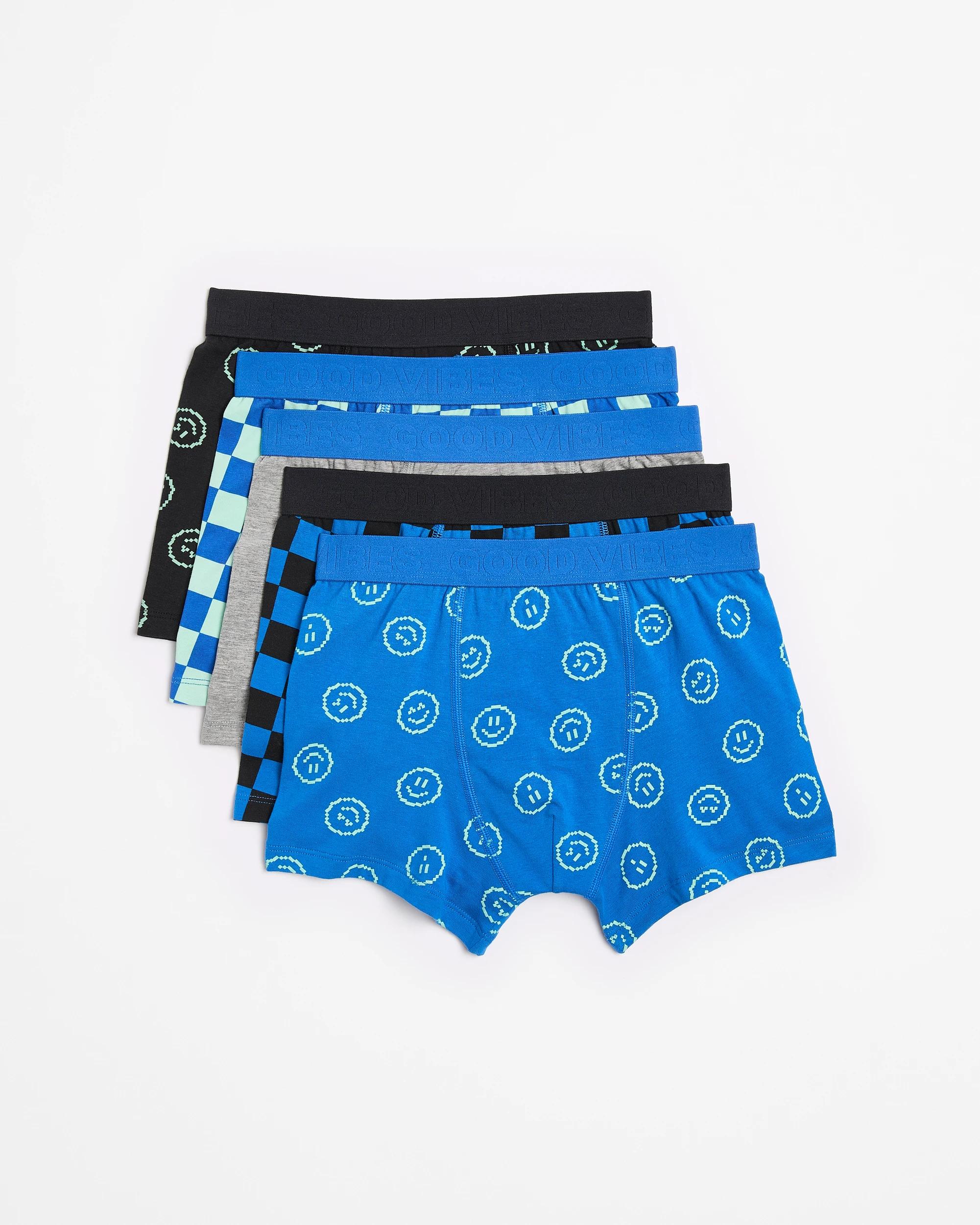 1 Maxx Older Boys Trunks 5 Pack HAPPY FACE, 1 of 1