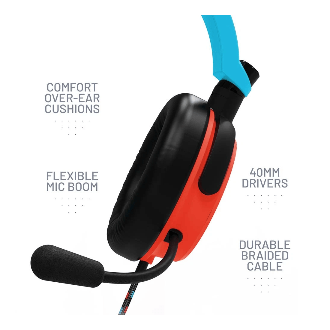 5 4Gamers C6-100 Gaming Headset - Neon Blue & Red
 - Blue,Neon,Red, 5 of 5