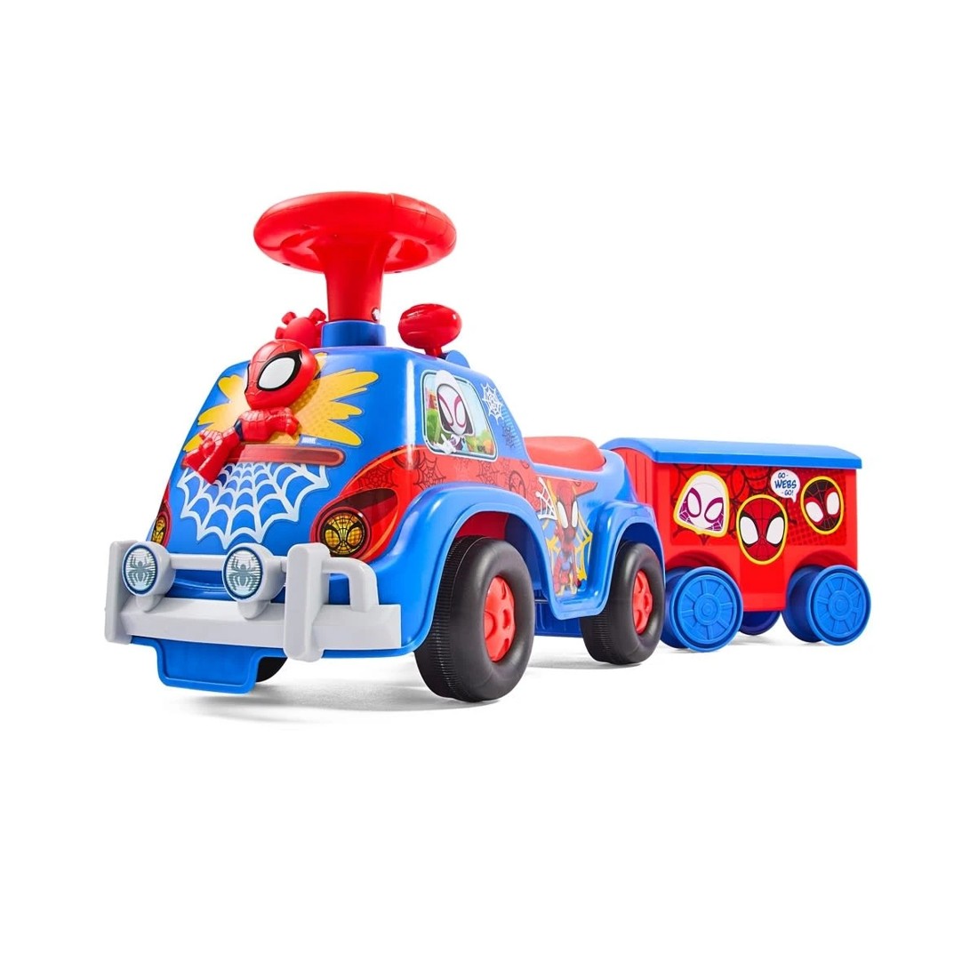 3 Kiddieland Disney Junior Marvel Spidey and His Amazing Friends Lights 'N' Sounds Spidey's Camper with Trailer, 3 of 10