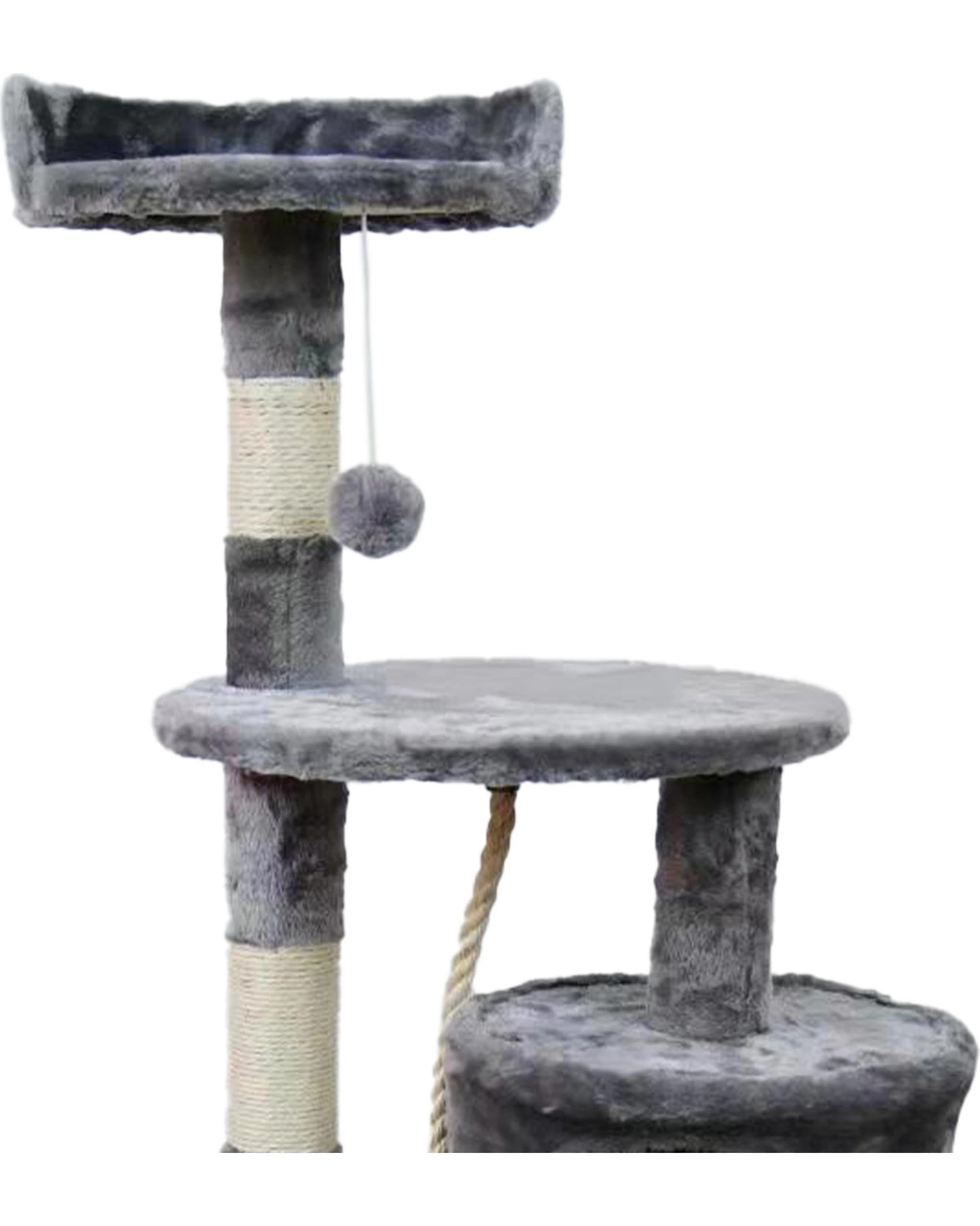 3 Furtastic 110cm Cat Tree Scratching Post - Silver Grey, 3 of 6