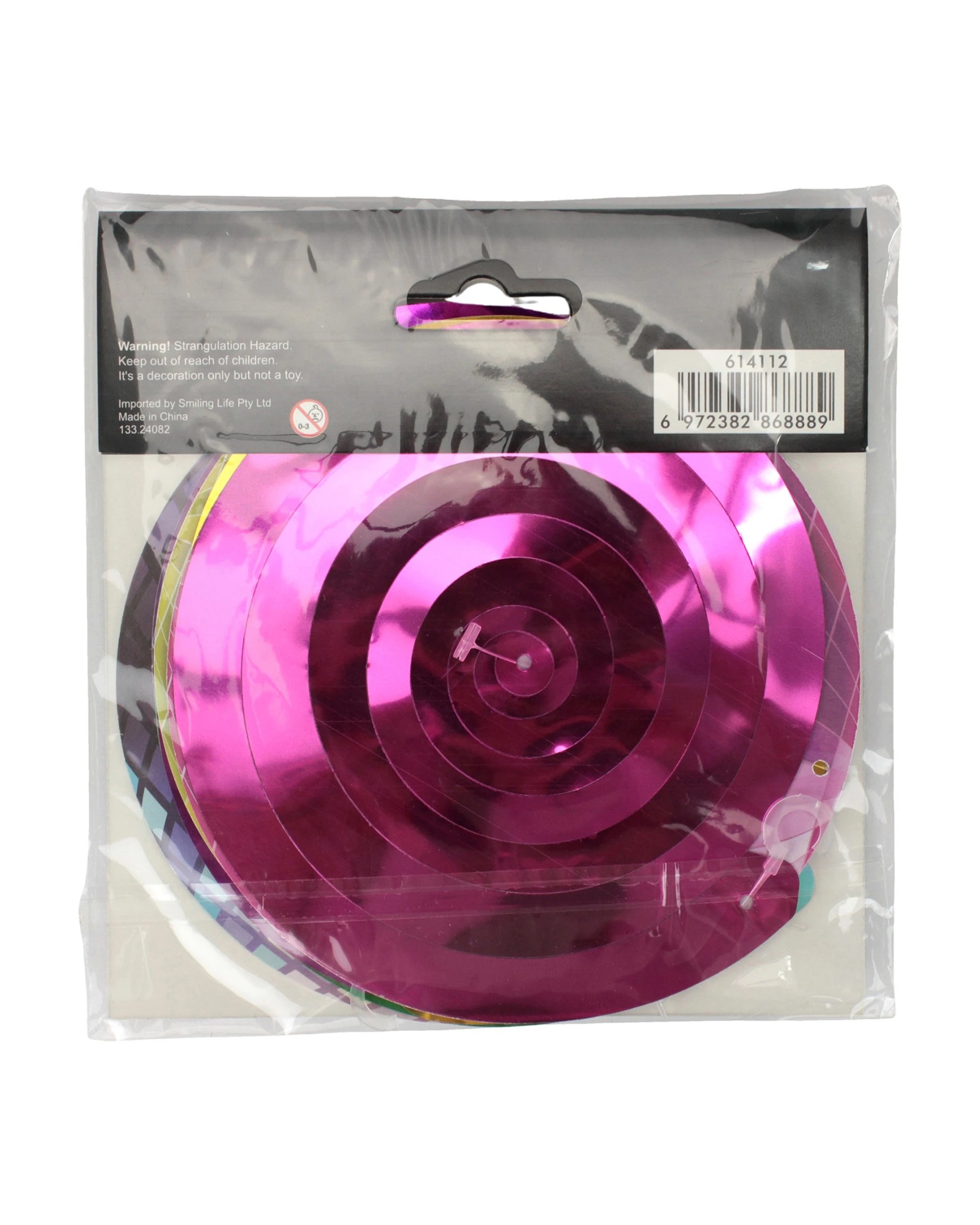 5 Party Maker Multicoloured Disco Ball Swirl Decorations Pack of 6 - Assorted, 5 of 5