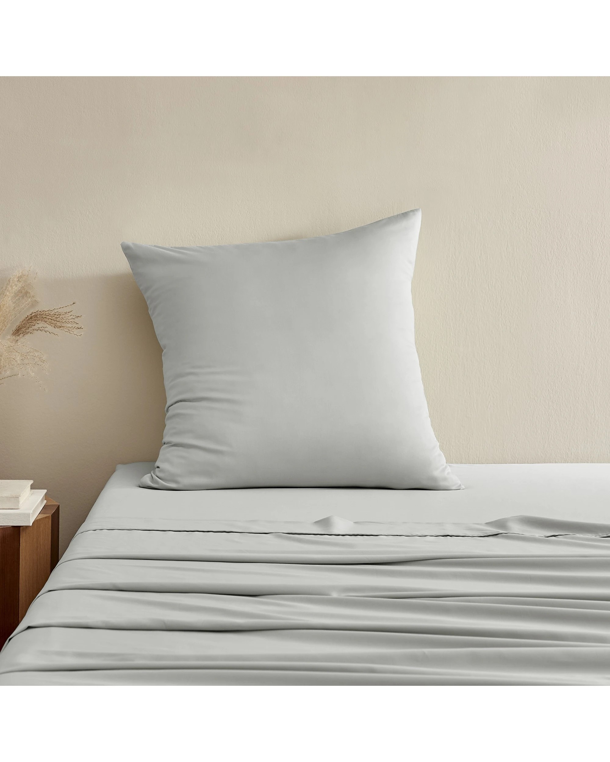 1 Serene 400TC Bamboo Cotton Sateen Euro Pillowcase - Dove Grey, 1 of 3