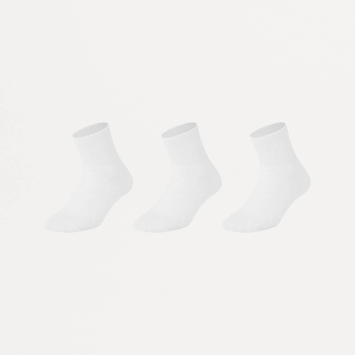 1 3 Pack Active Mens Quarter Crew Sports Socks WHITE, 1 of 3