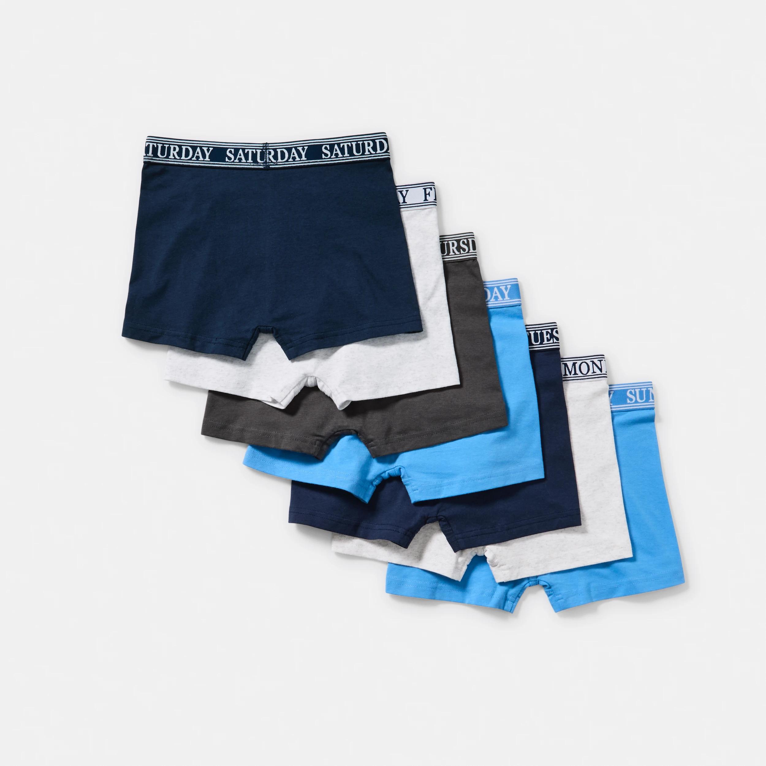 2 7 Pack Attached Elastic Trunks BLUE DAYS OF THE WEEK, 2 of 10