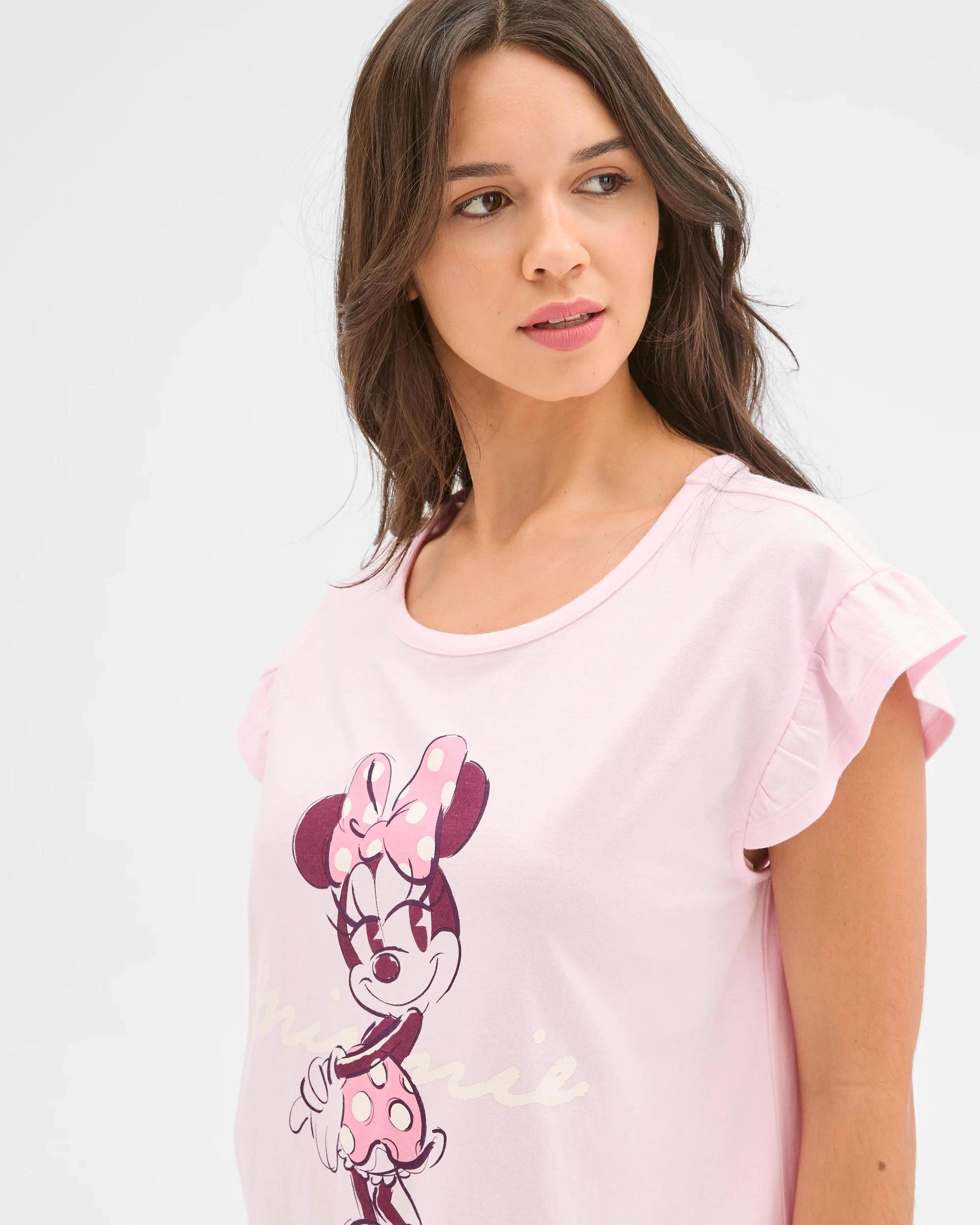 5 Australian Cotton Disney Minnie Mouse Crop Leg Pyjama Set PINK, 5 of 7