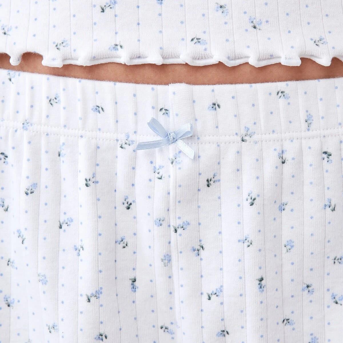 4 Rib Sleep Shorts FLORAL DOT BRUNI BLUE, 4 of 6