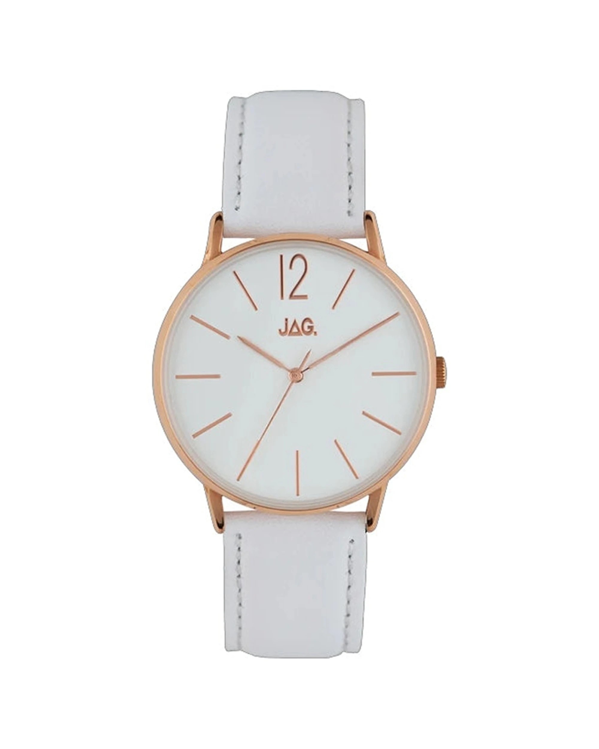 1 JAG Billy White Genuine Leather 40mm Watch 5 ATM Water Resistant, 1 of 1