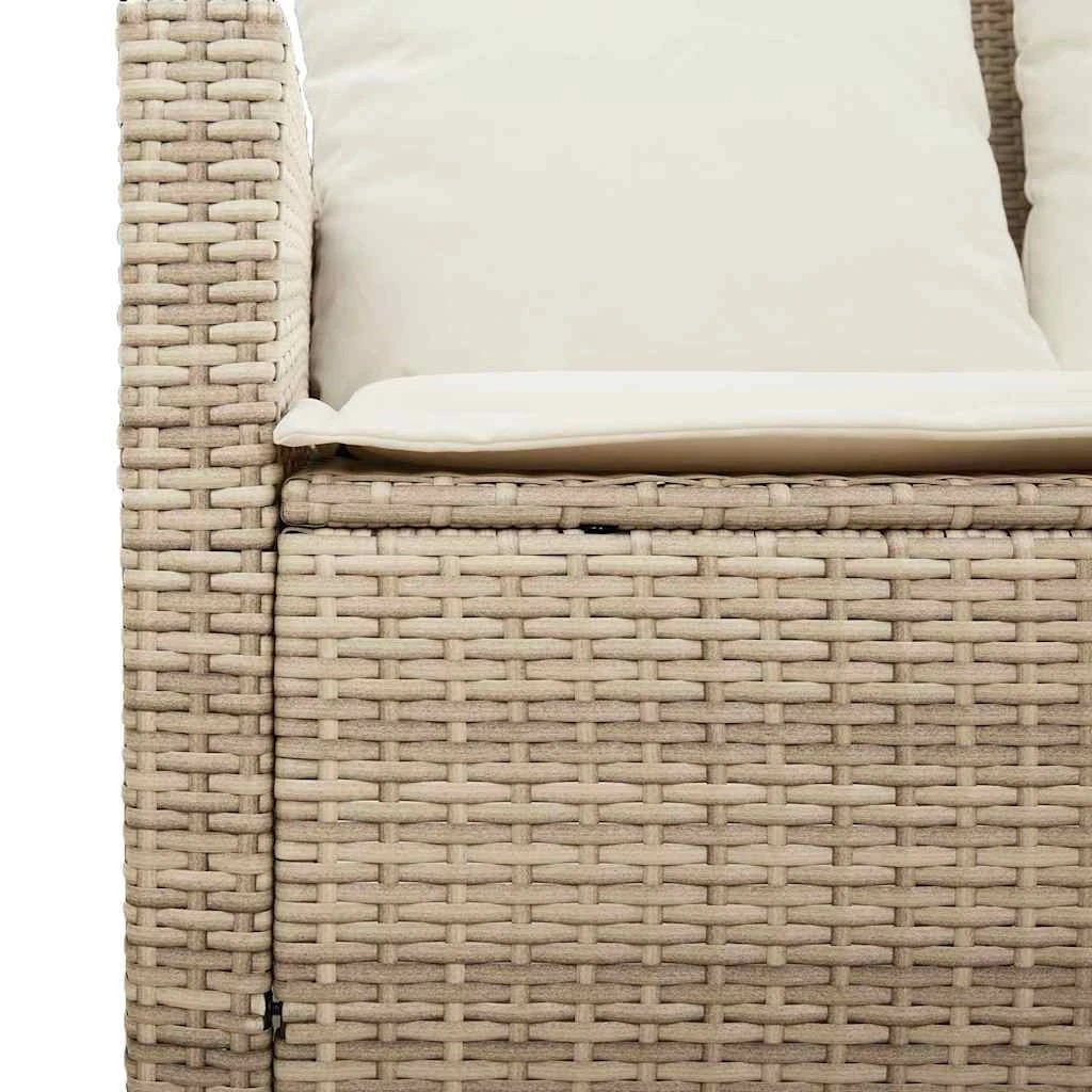 9 Vidaxl Garden Sofa 2-seater With Cushions&table Beige Poly Rattan, 9 of 9