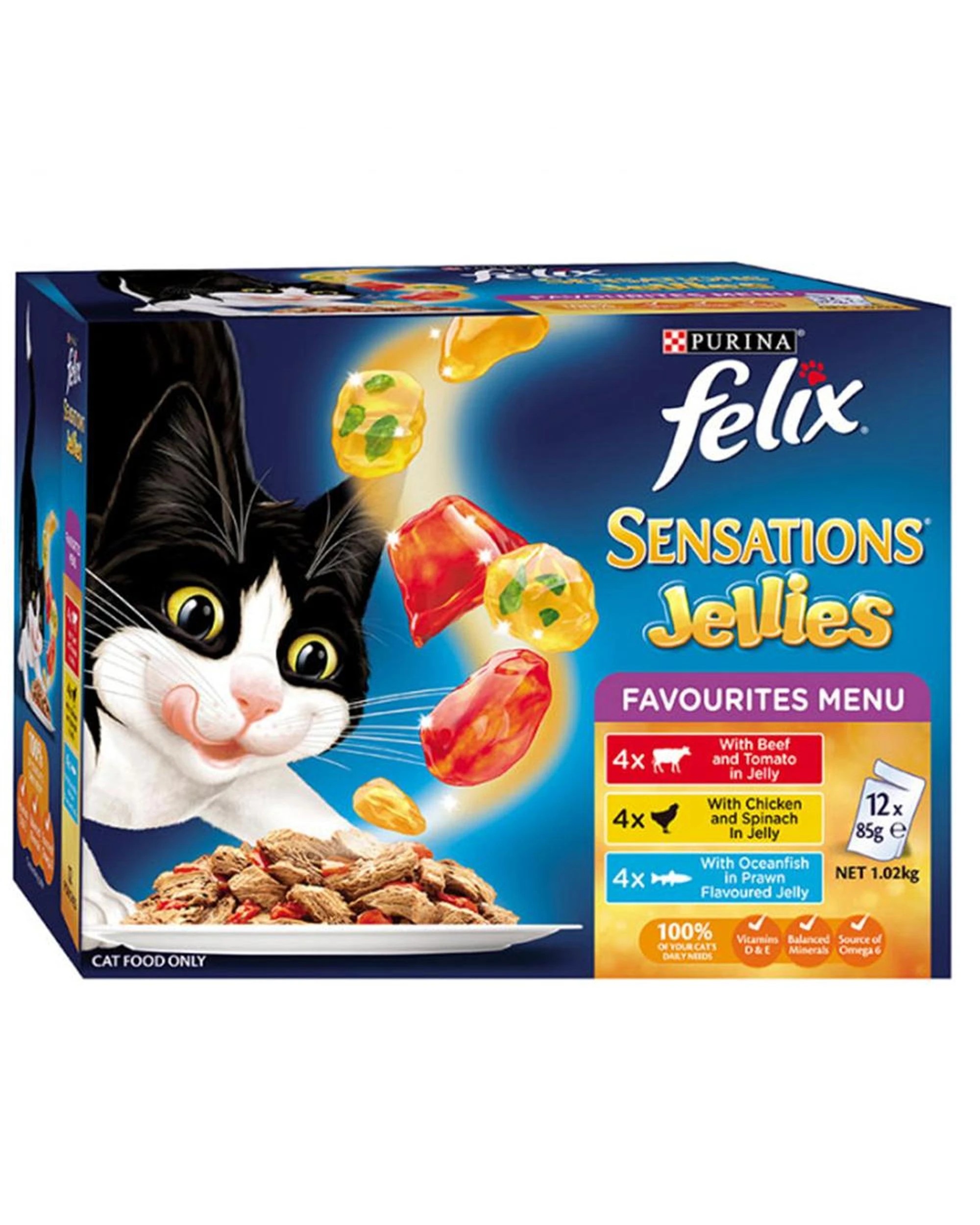 1 Felix Sensations Jellies Favourites Menu Cat Food 85g x 12, 1 of 1