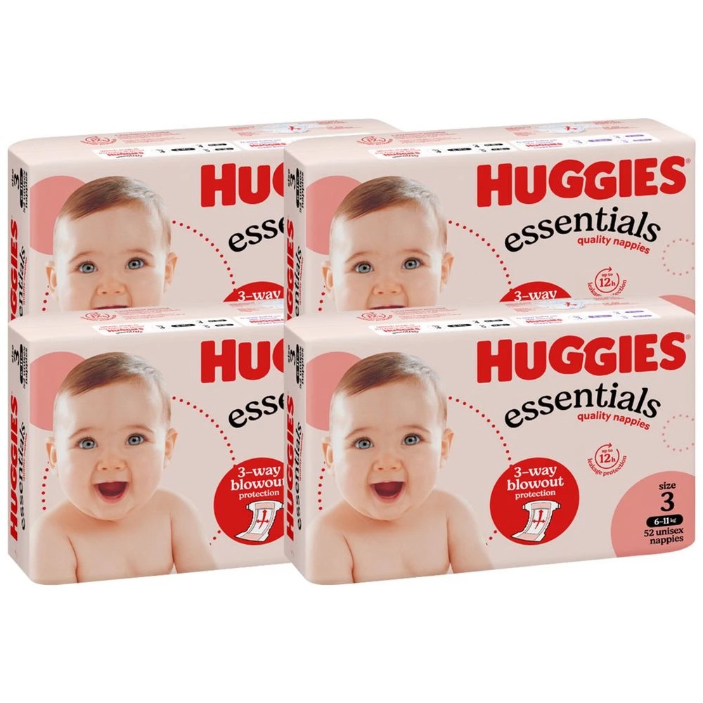 1 Huggies Essentials Nappies Crawler 208 Pack, 1 of 10