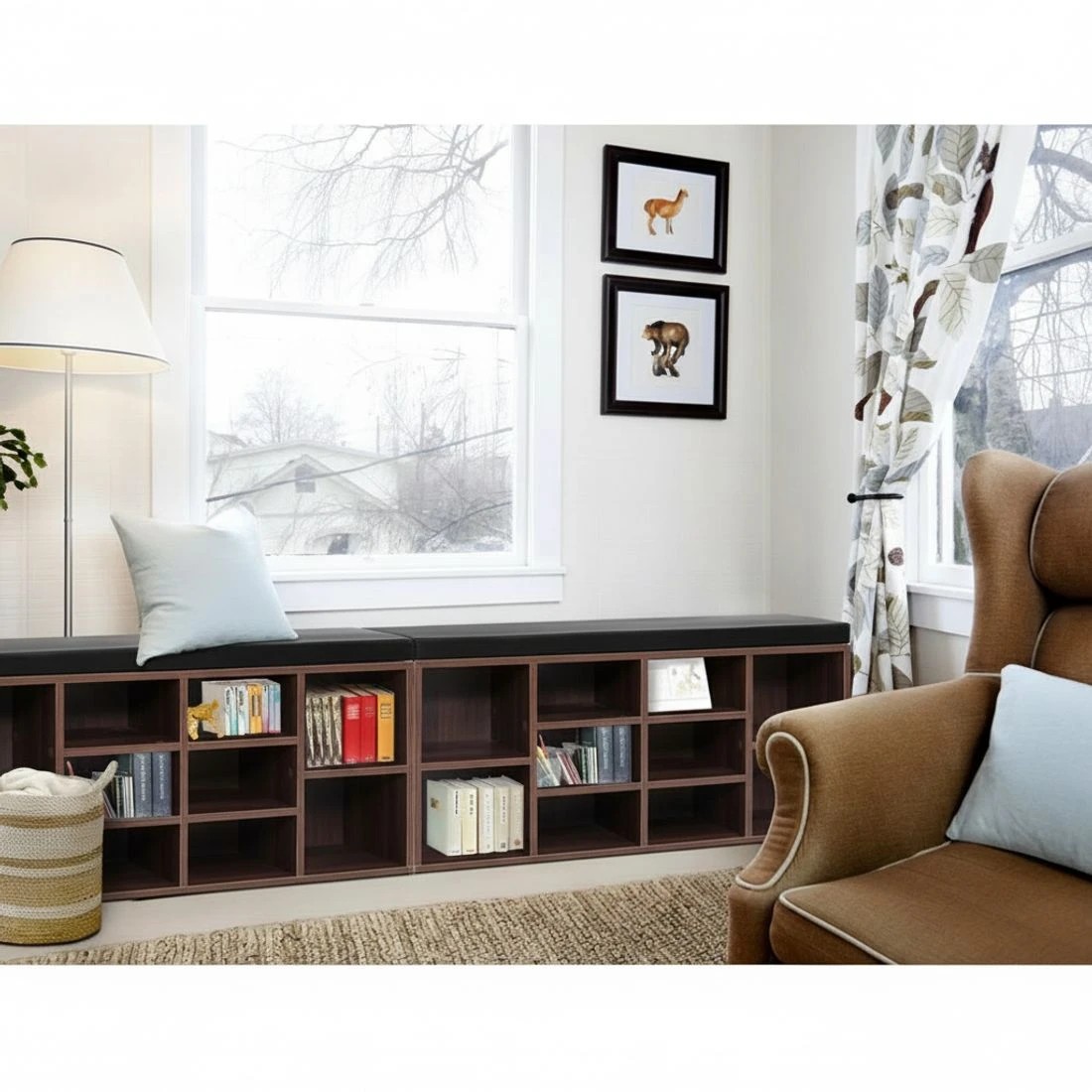 5 Artiss Shoe Rack Cabinet Bench 10 Cubes - Brown, 5 of 7