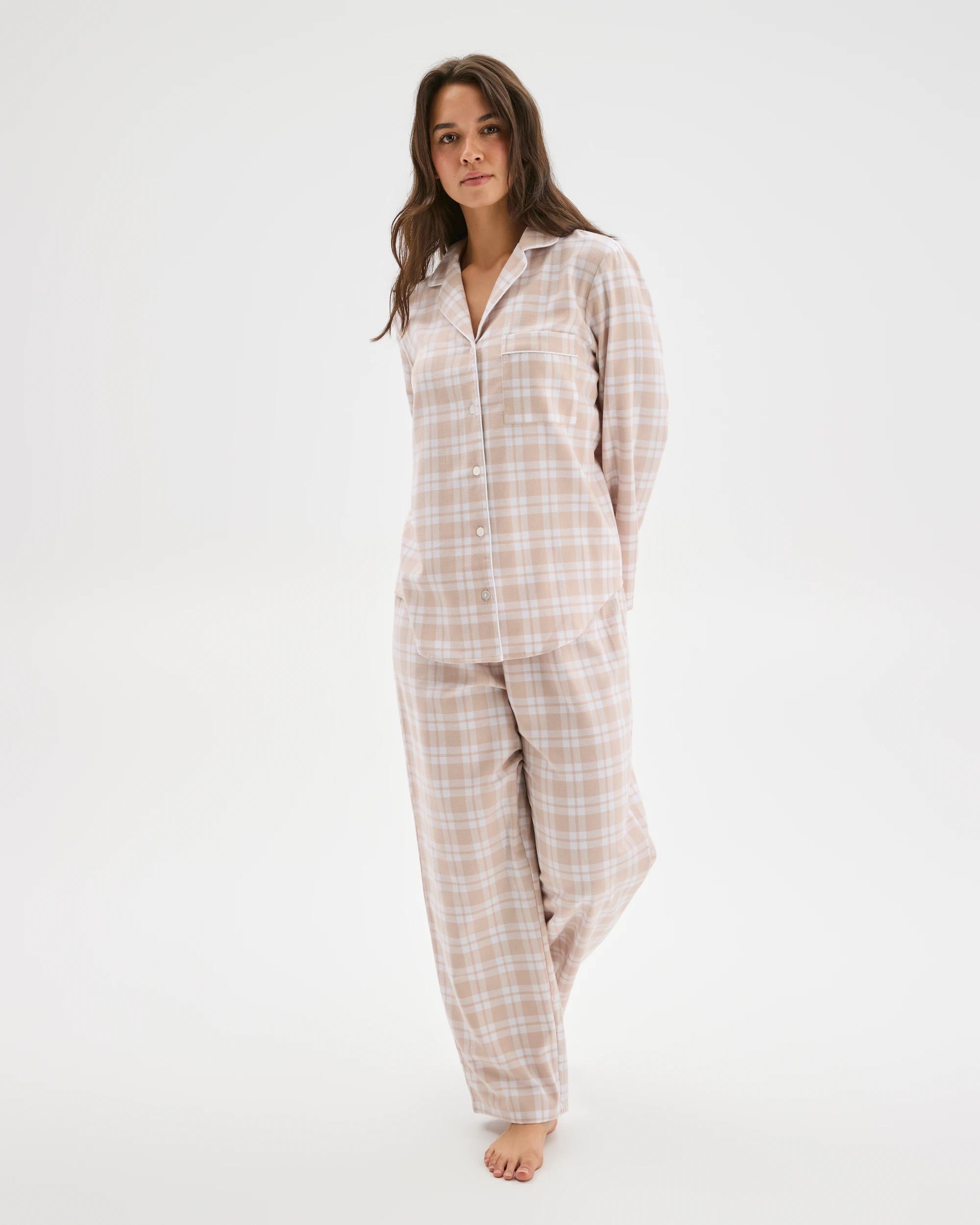 3 Target Woman Australian Cotton Flannelette Pyjama Set GINGHAM NEUTRAL, 3 of 6