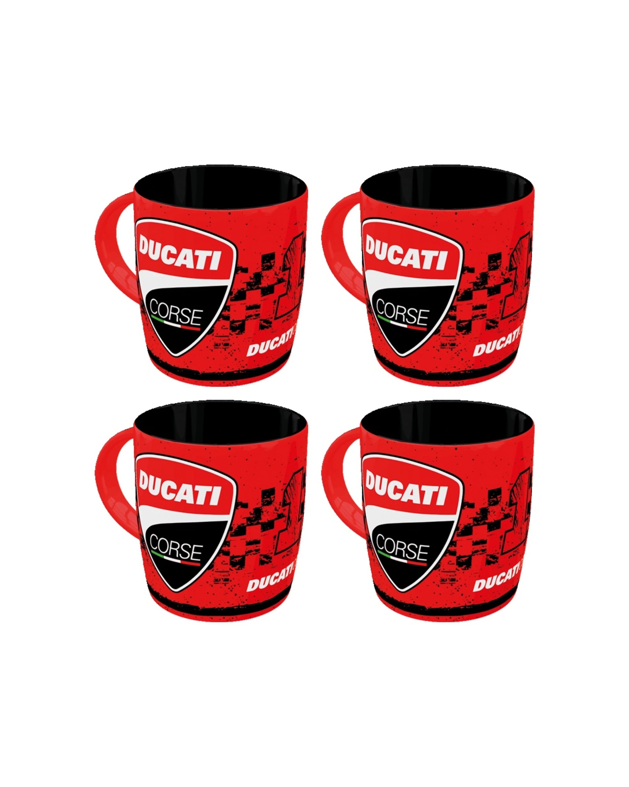 1 Nostalgic-Art 4PK Ceramic Mug 330ml Retro Design - Ducati Corse Logo Racing - Red, 1 of 6