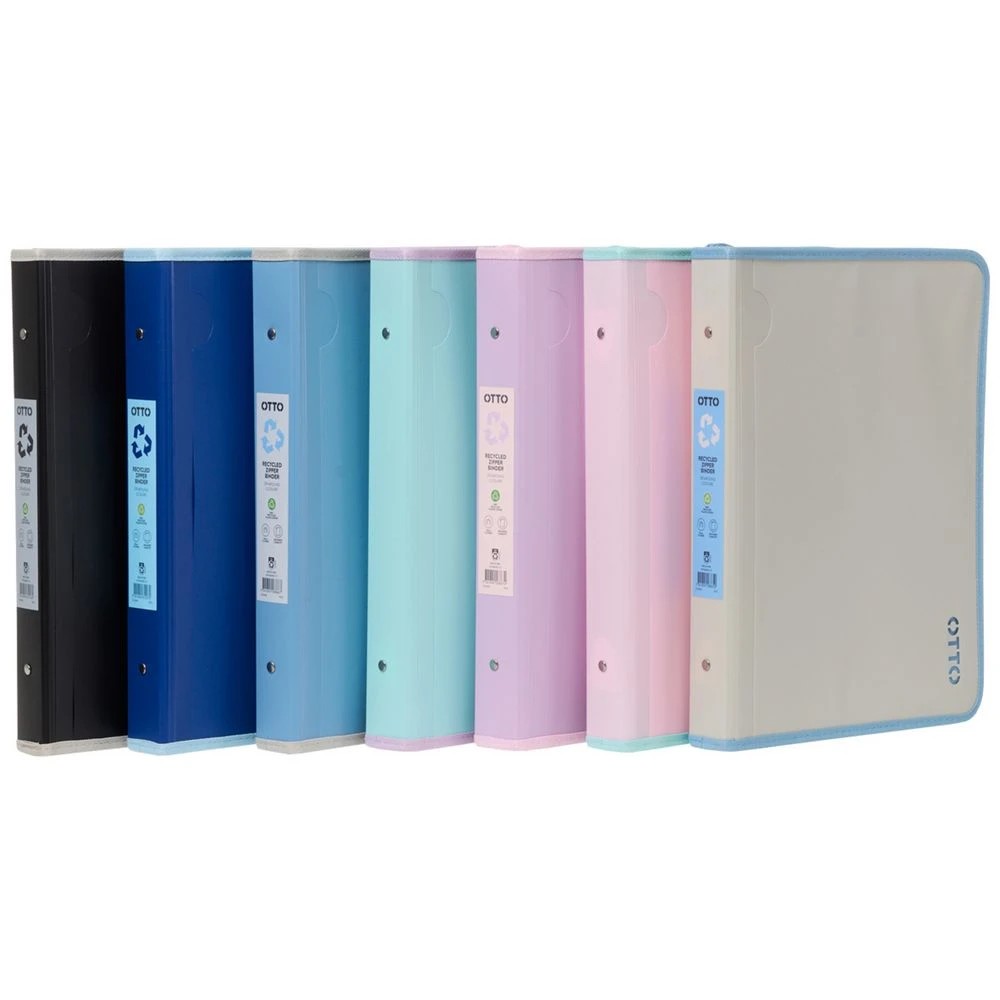 3 Otto A4 2 D-Ring Zipper Binder 25mm Navy, 3 of 5