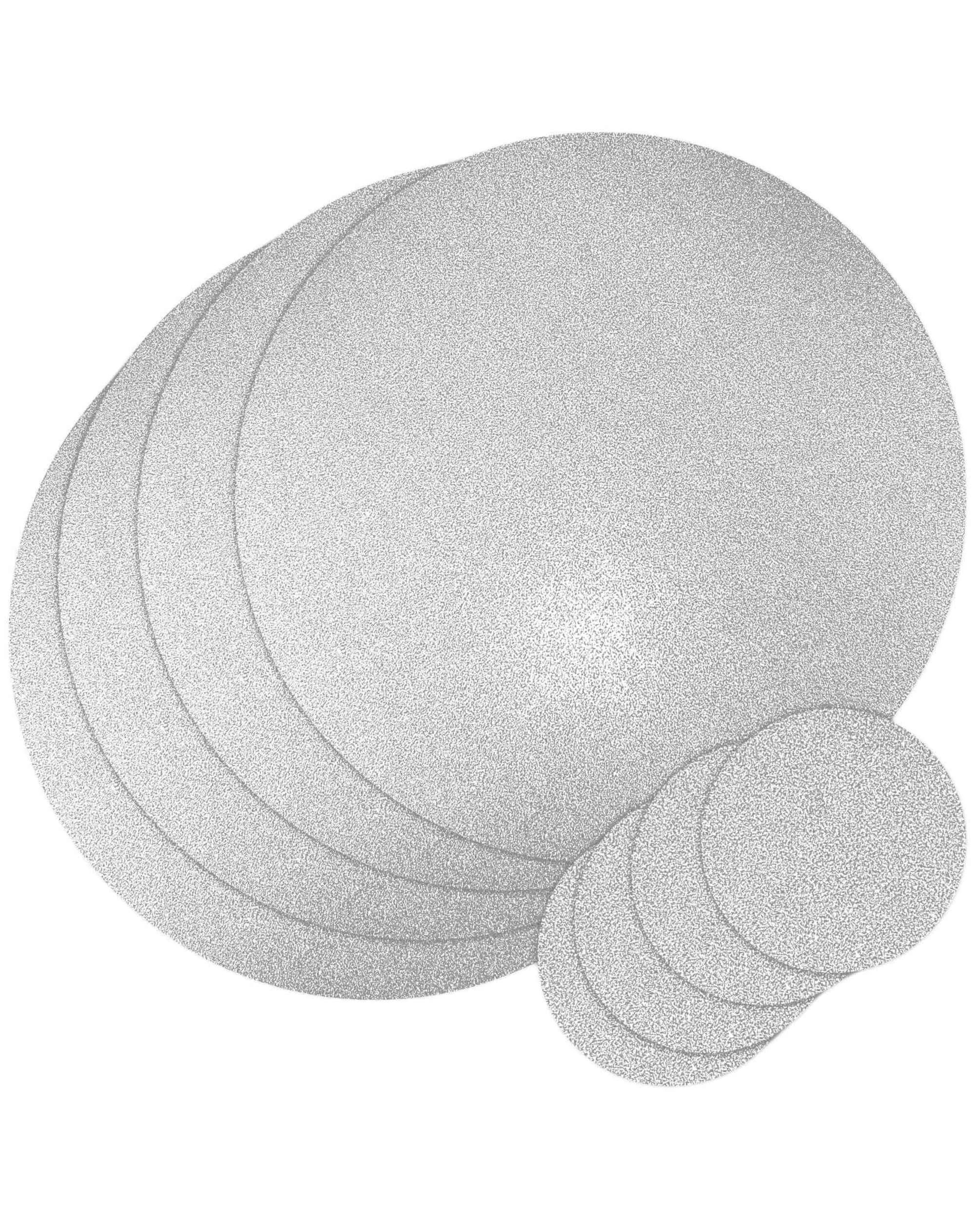 1 Artwrap Glitter Placemat & Coaster Set For 4 Guests - Silver, 1 of 1