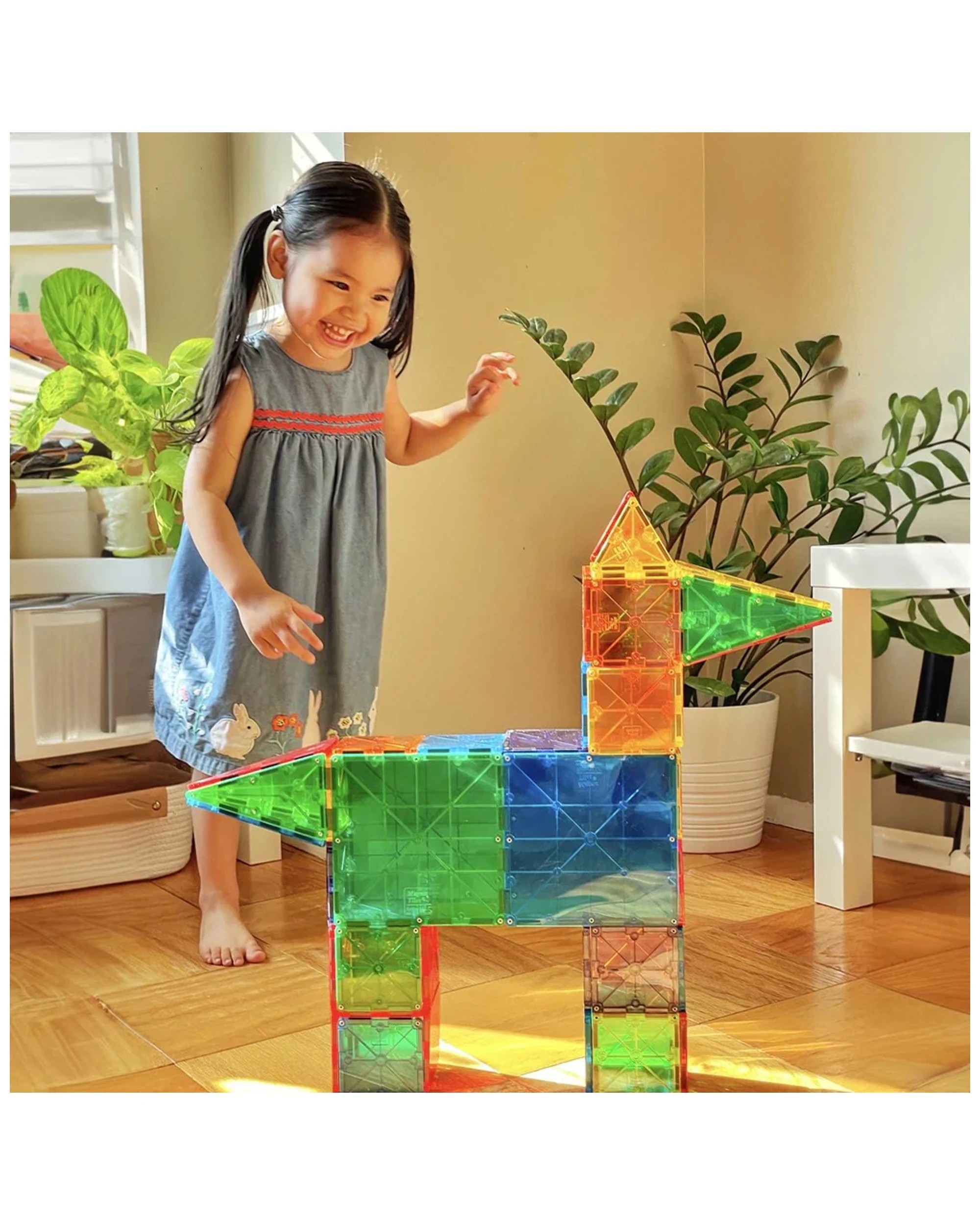 3 Magna-tiles Classic 100 Piece Magnetic Construction Toy Set 3 Years Plus. - Multi, 3 of 3